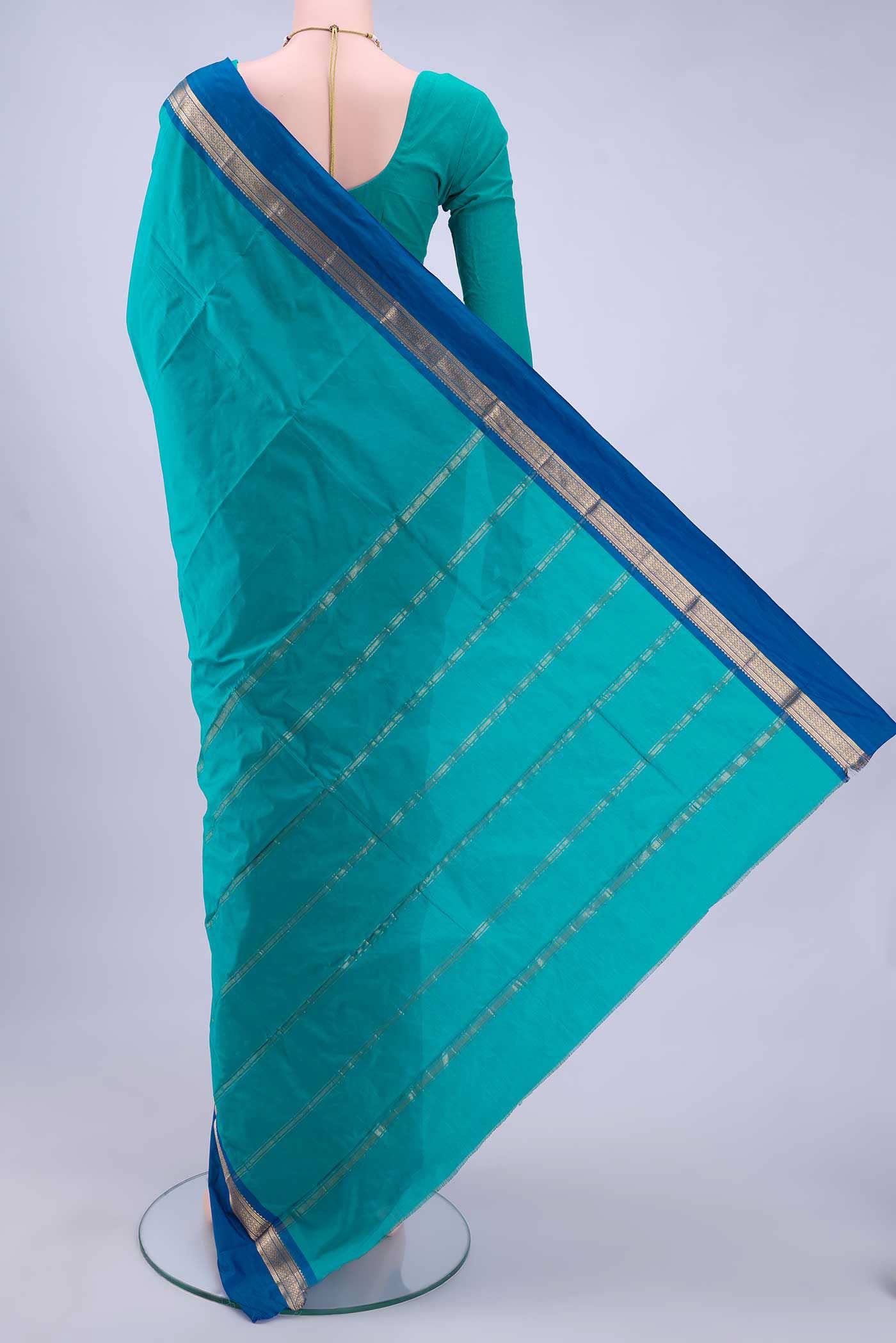 Blue Blended Bangalore Silk Saree