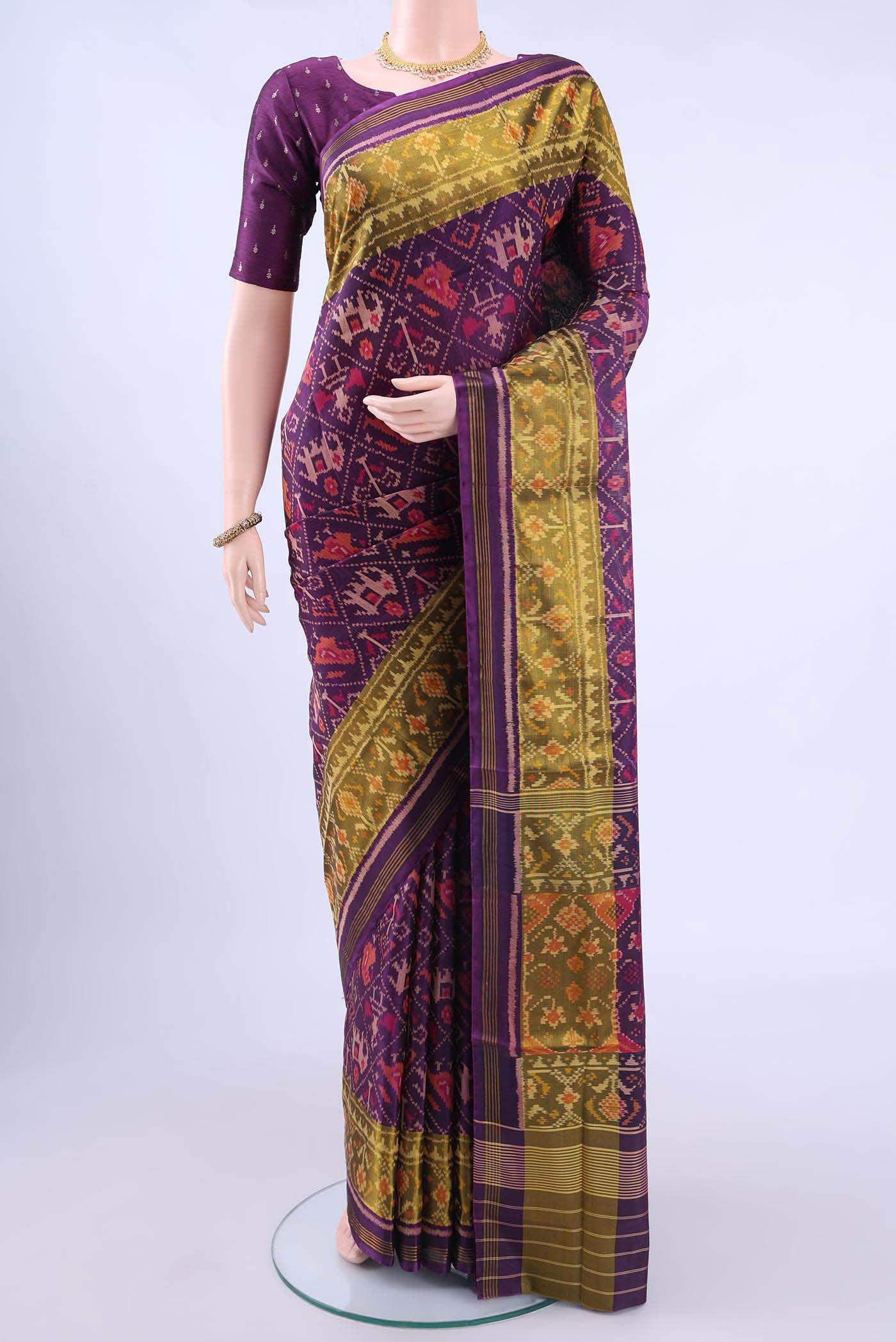 Burgundy Rajkot Patola Silk Saree