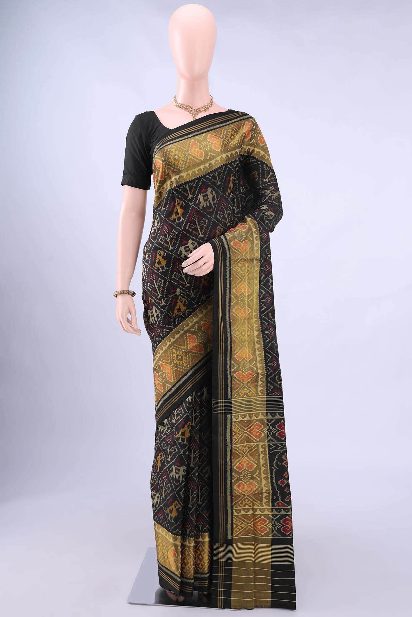Black Rajkot Patola Silk Saree