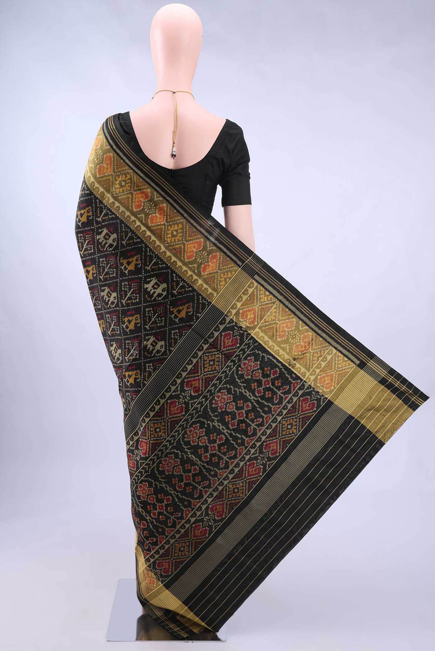 Black Rajkot Patola Silk Saree
