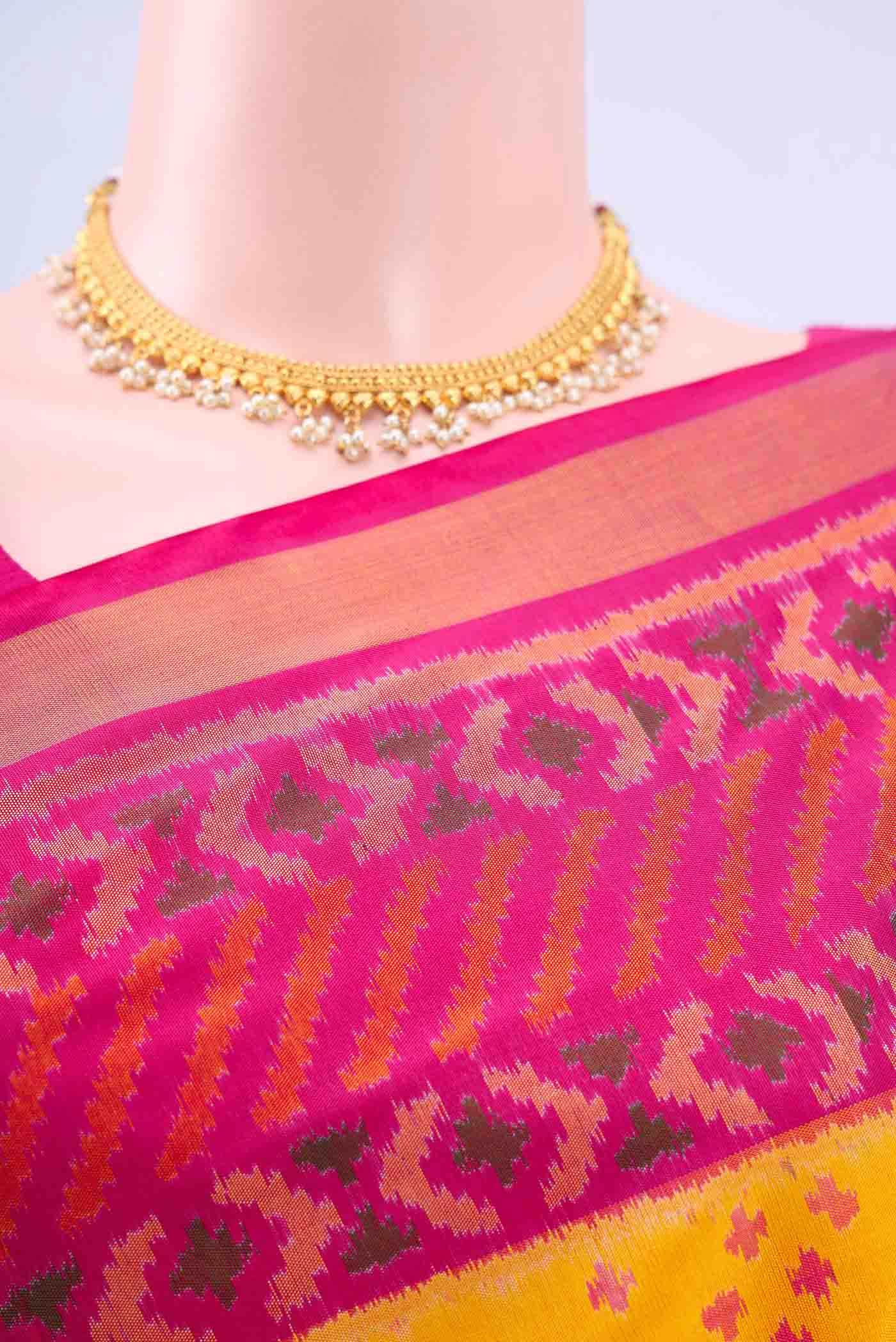 Lemon Yellow Rajkot Patola Silk Saree