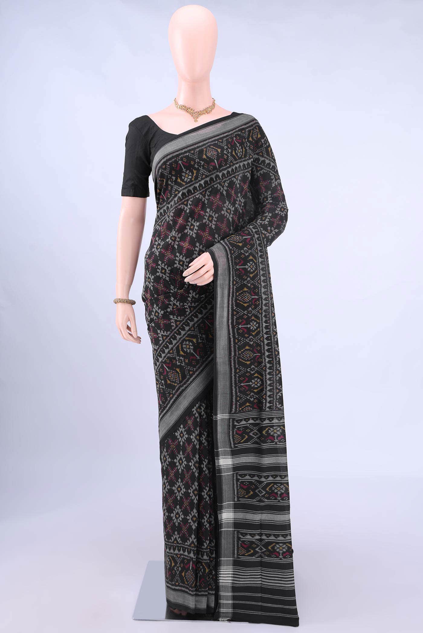 Black Rajkot Patola Silk Saree