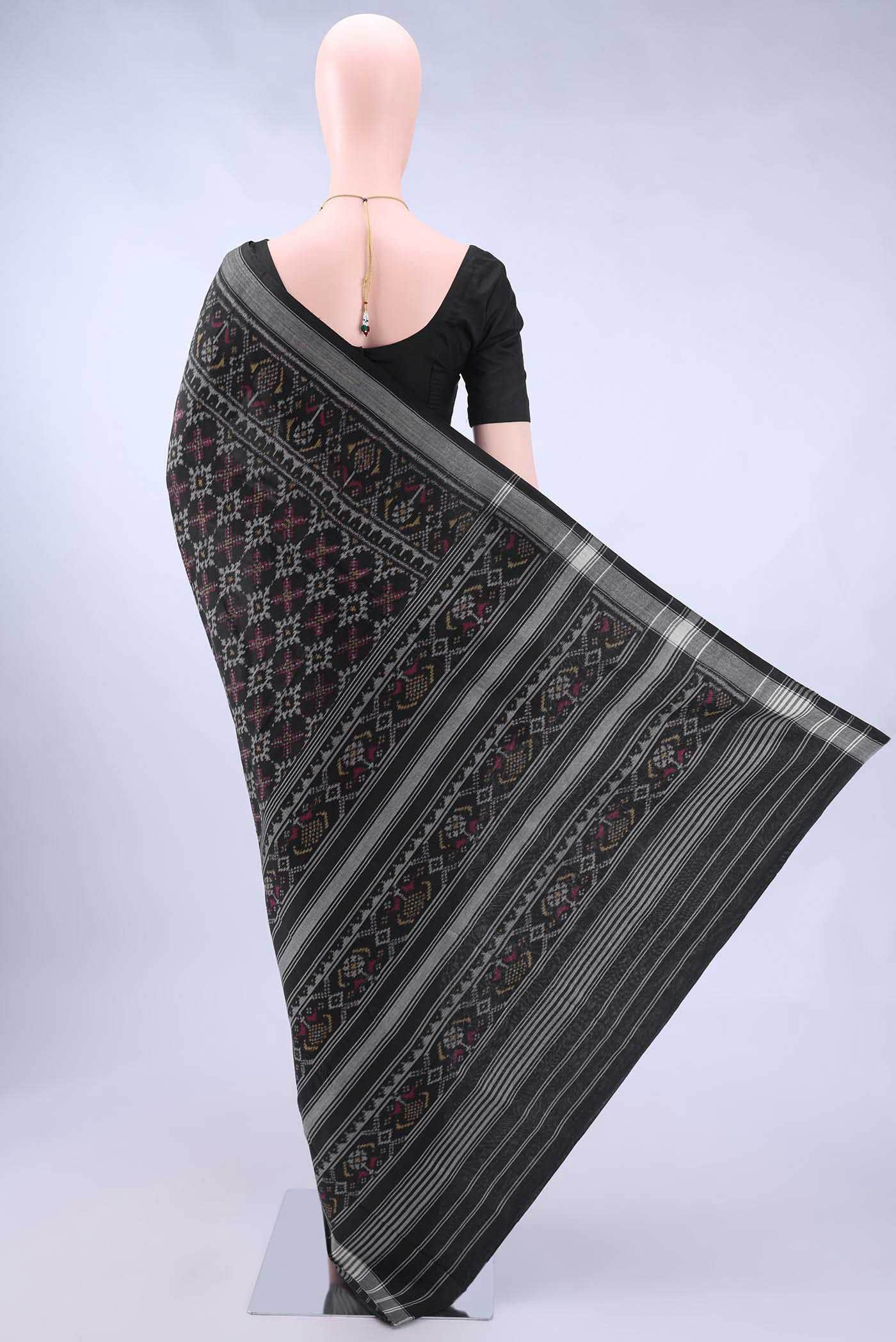 Black Rajkot Patola Silk Saree