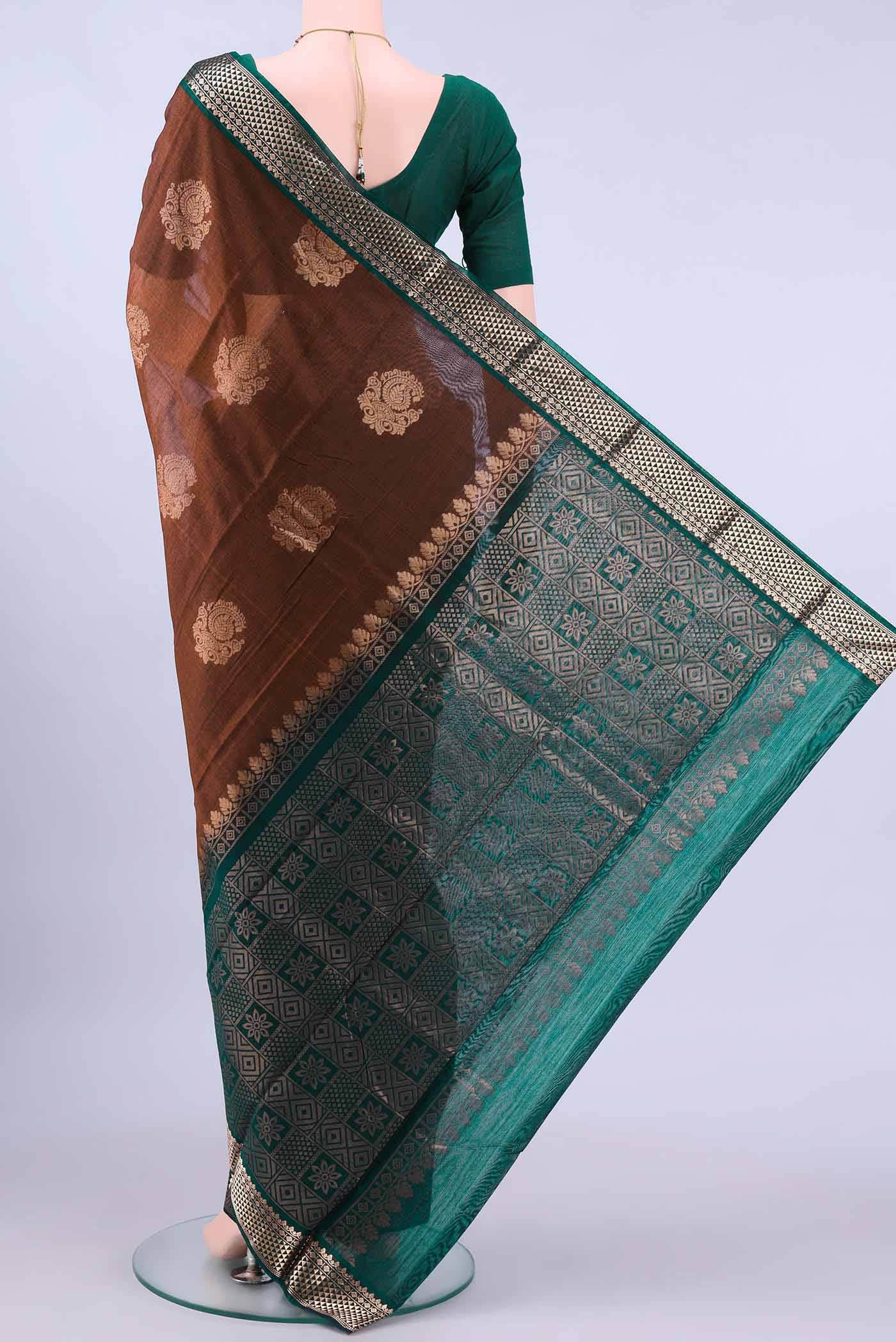 Bronze Kora Cotton Saree
