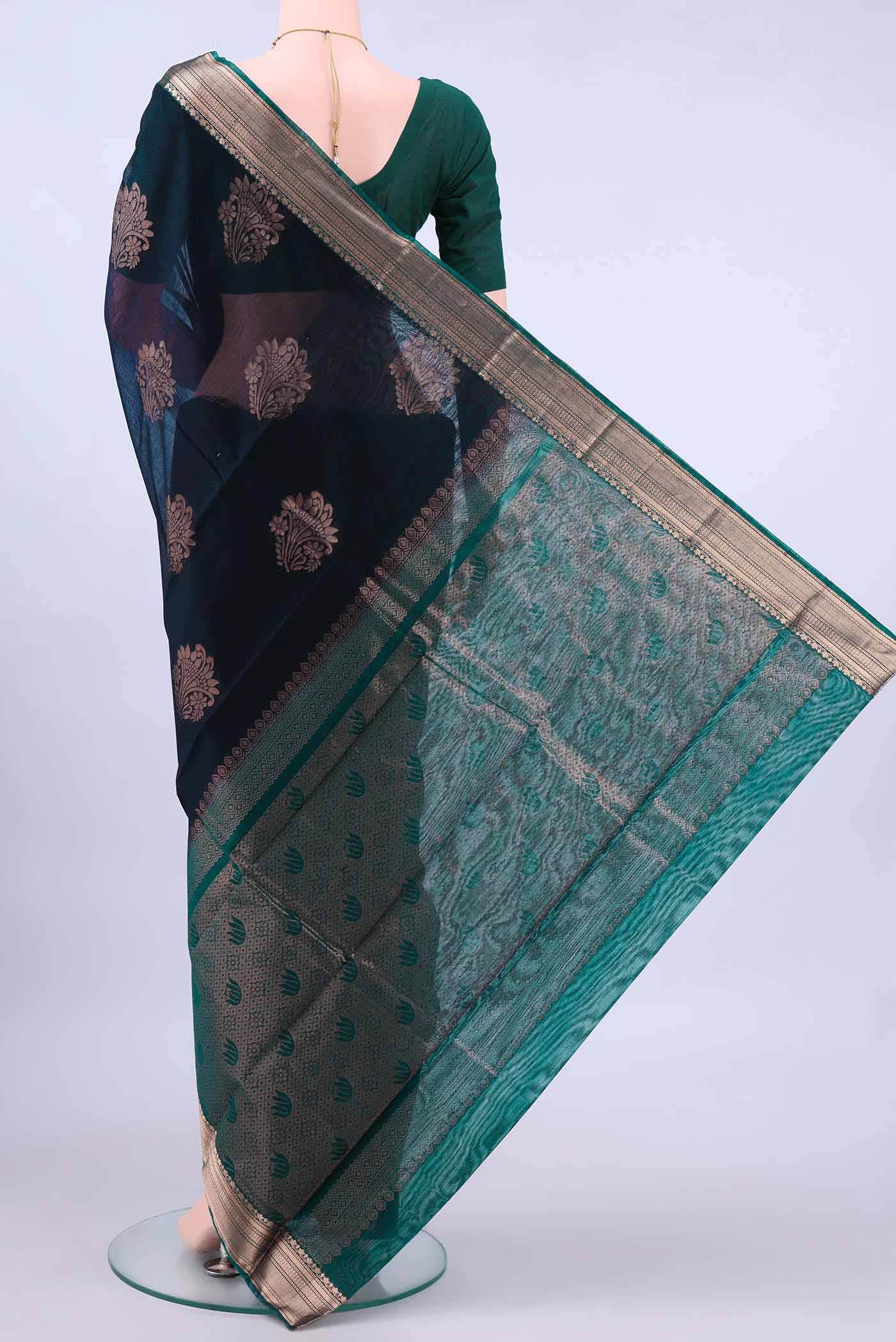 Black Kora Cotton Saree