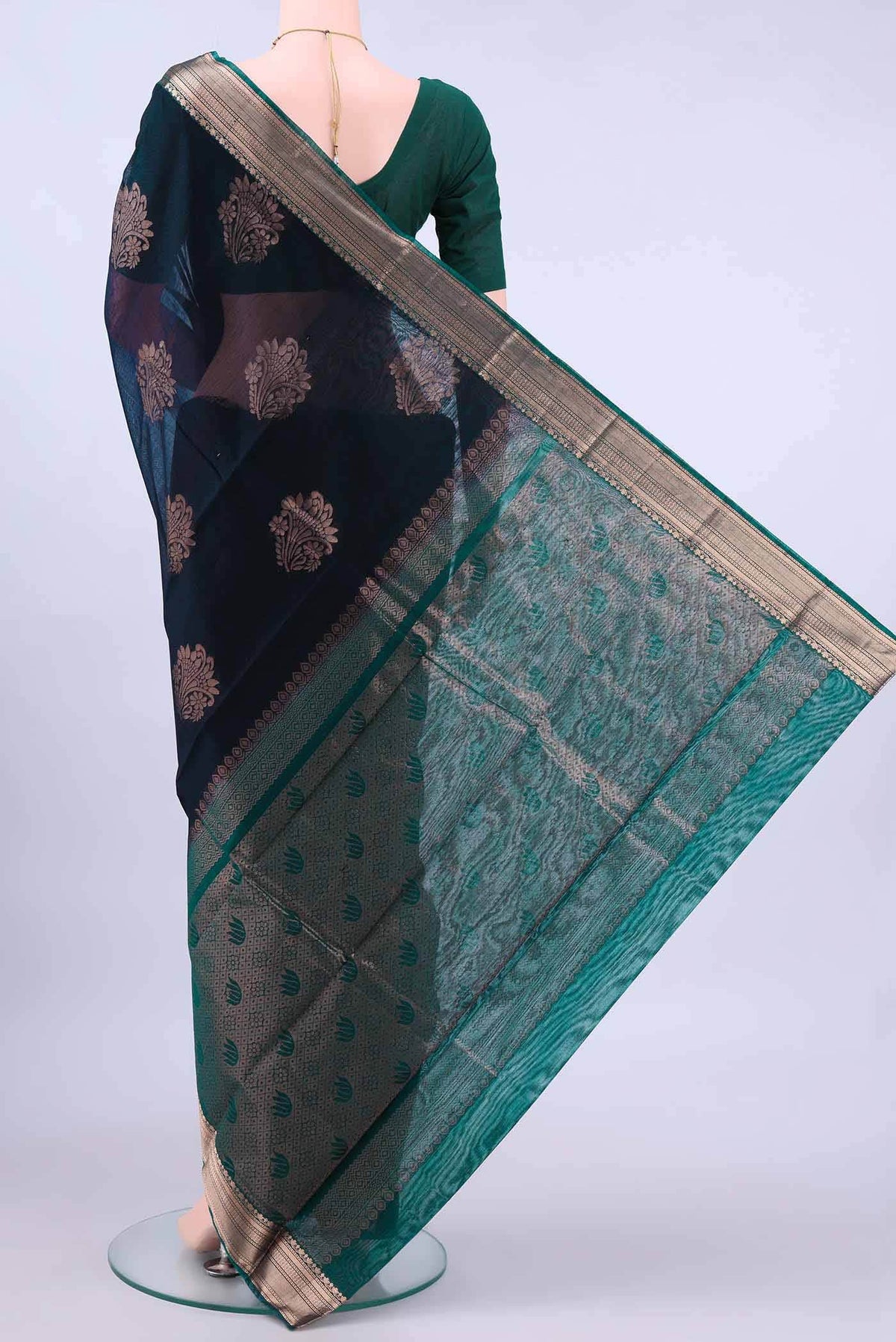 Black Kora Cotton Saree