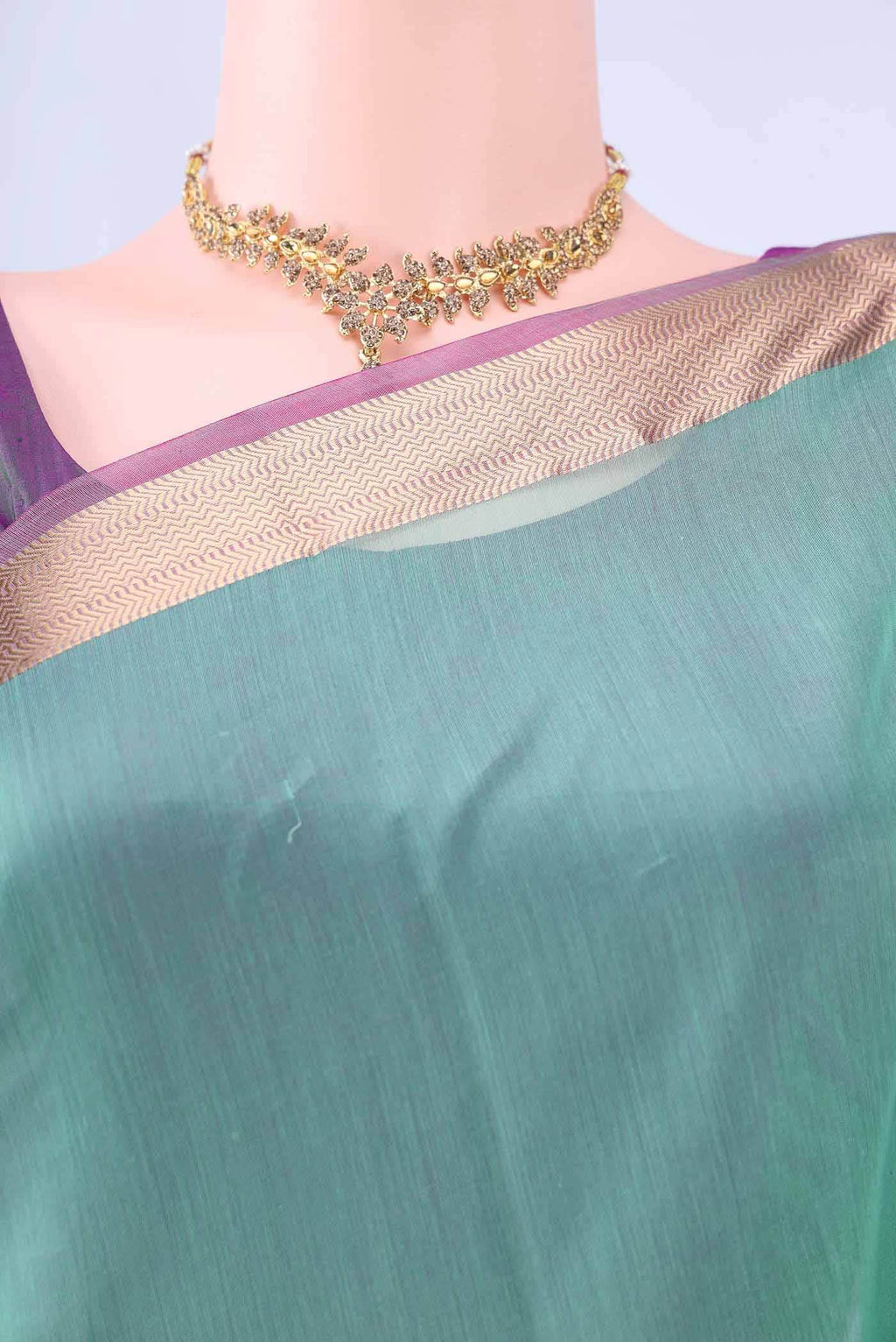 Mint Green Kora Cotton Saree