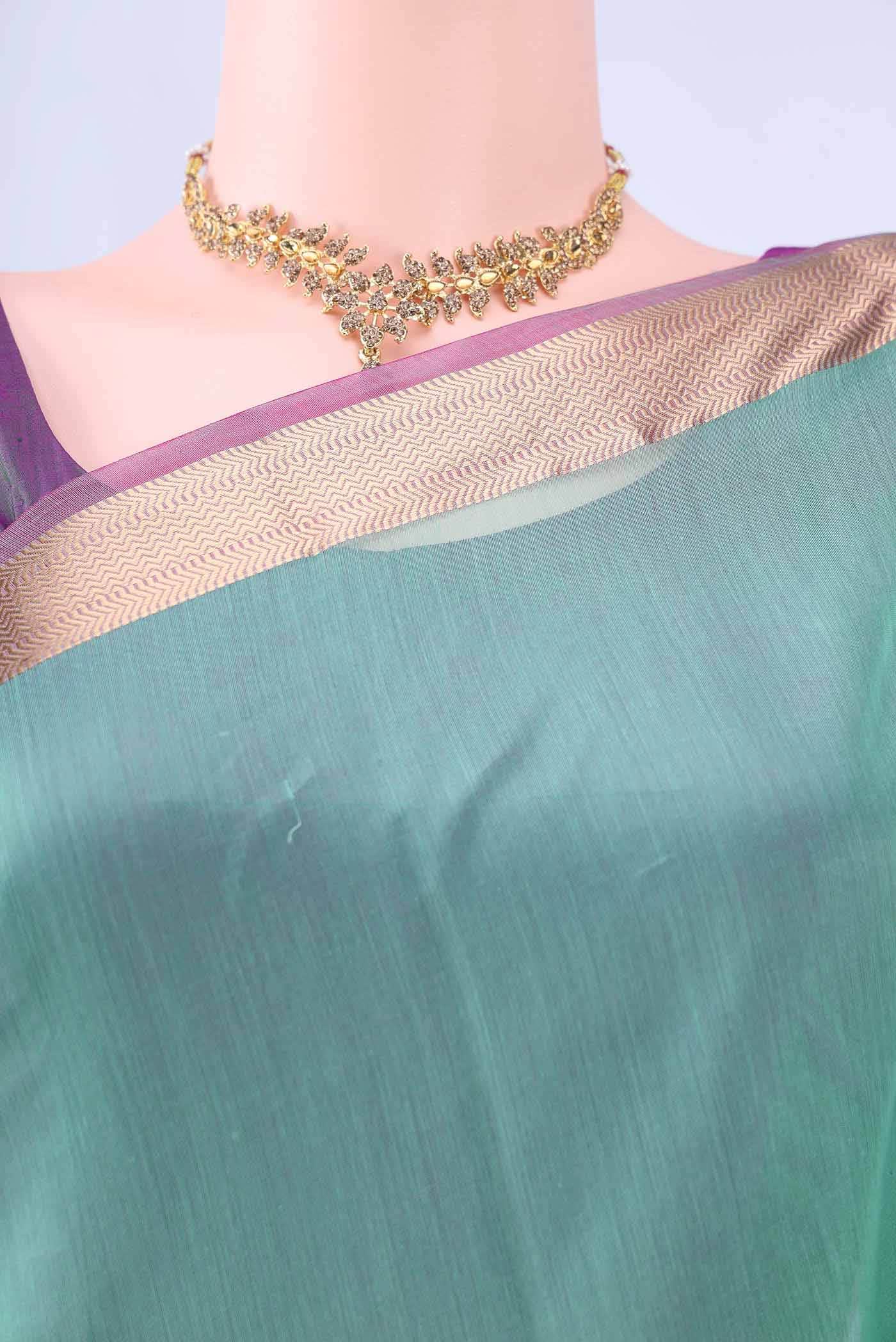 Mint Green Kora Cotton Saree