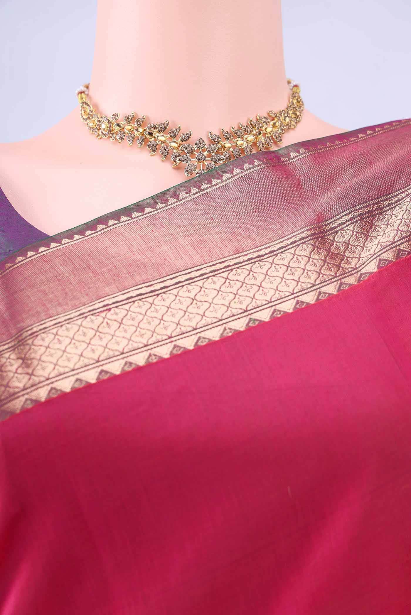 Imperial Red Kora Cotton Saree