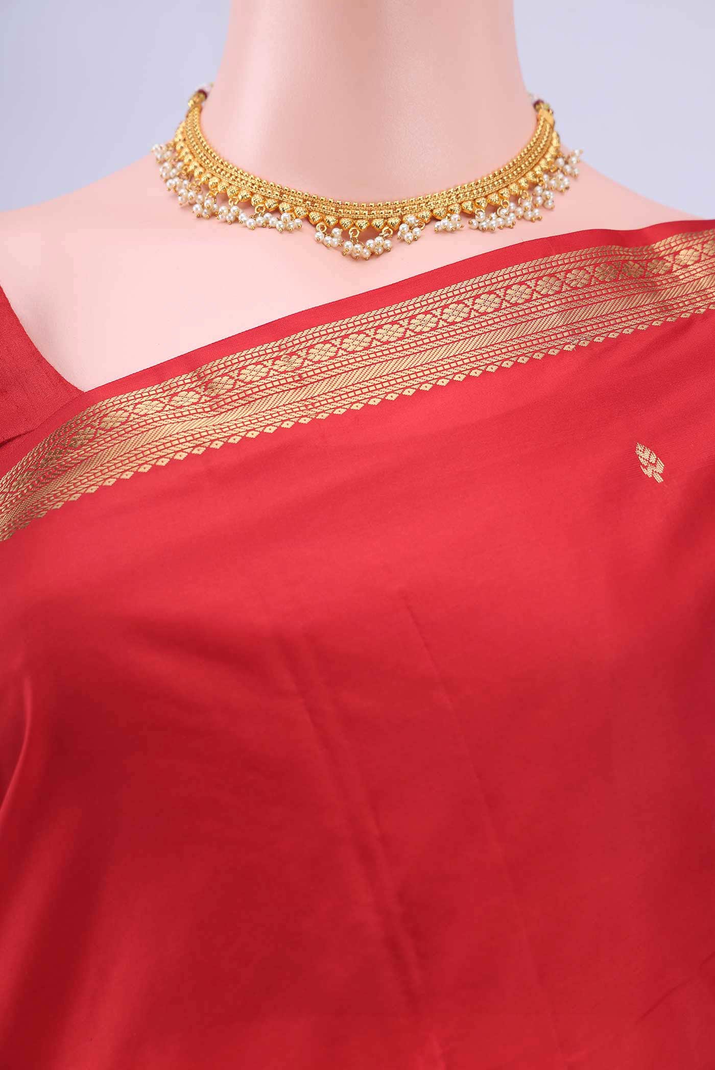 Deep Red Bangalore Silk Saree