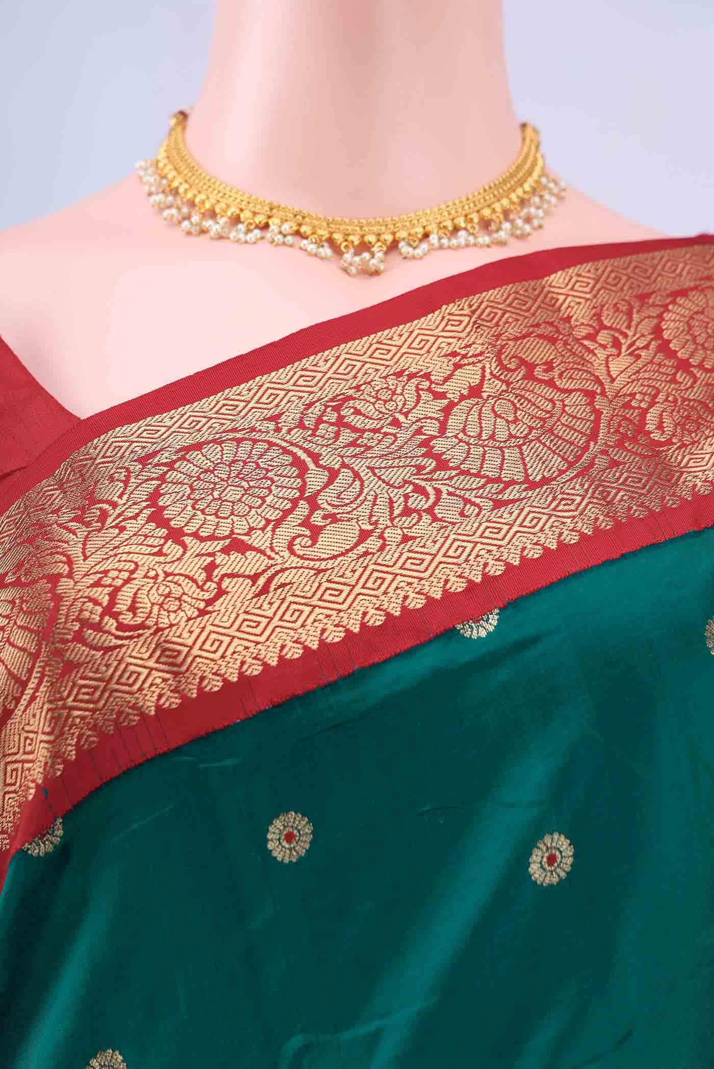 Peacock Blue Bangalore Silk Saree