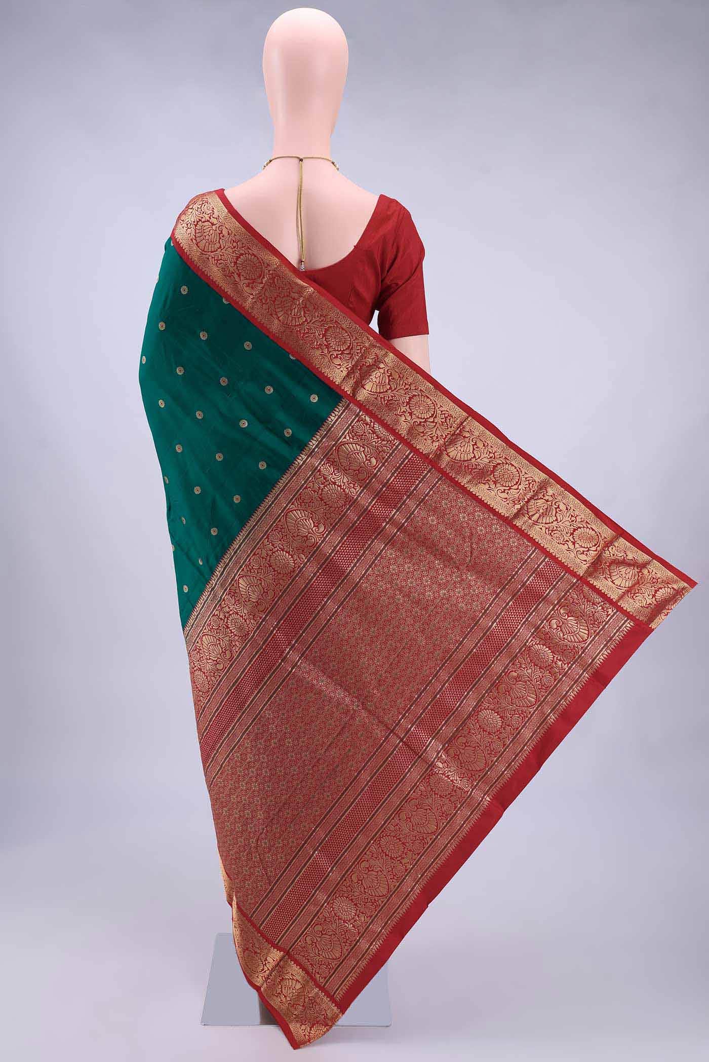 Peacock Blue Bangalore Silk Saree