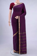 Burgundy Blended Bangalore Silk Saree