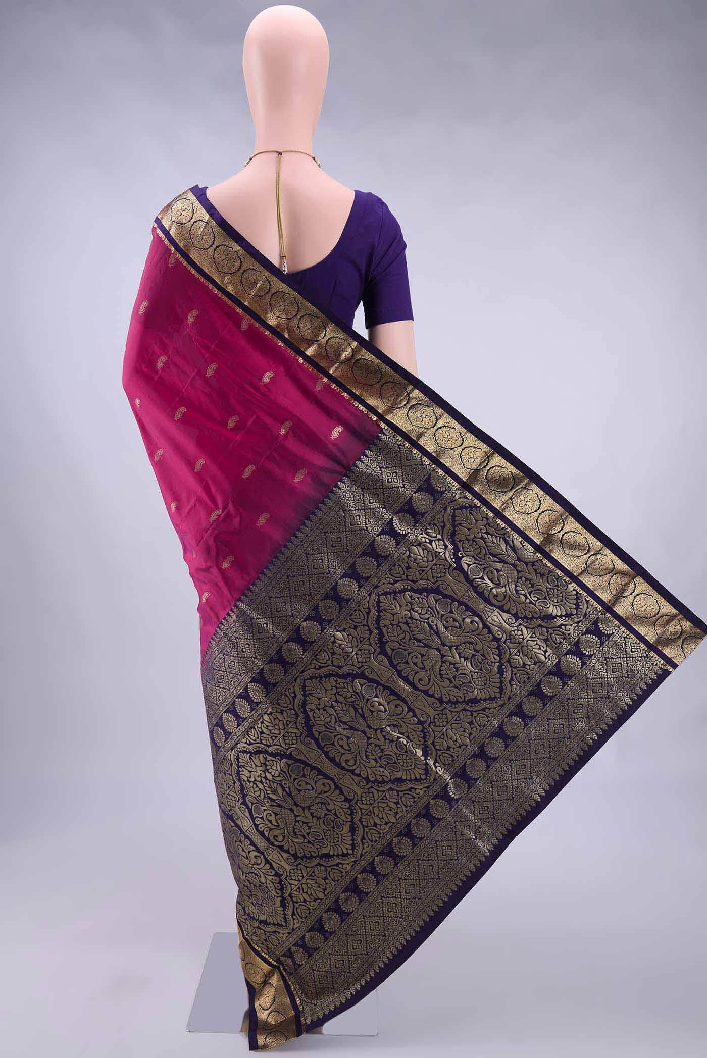 Rani Pink Blended Bangalore Silk Saree