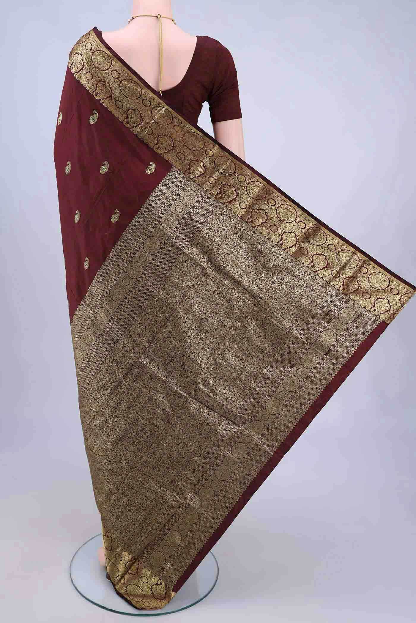 Maroon Blended Bangalore Silk Saree