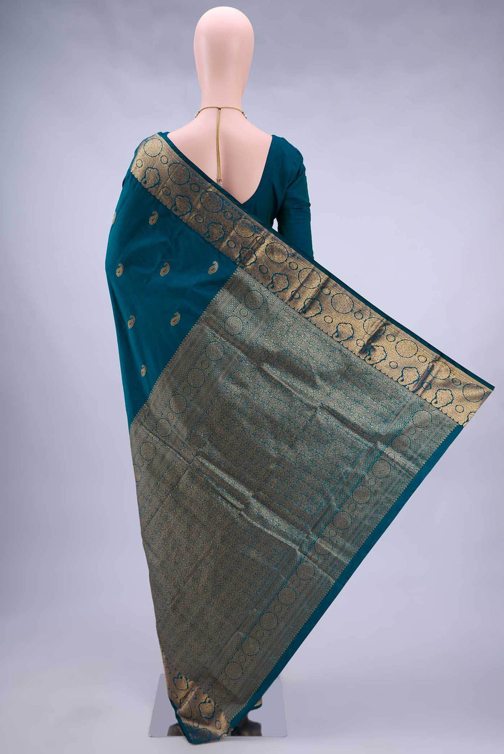 Blue Blended Bangalore Silk Saree