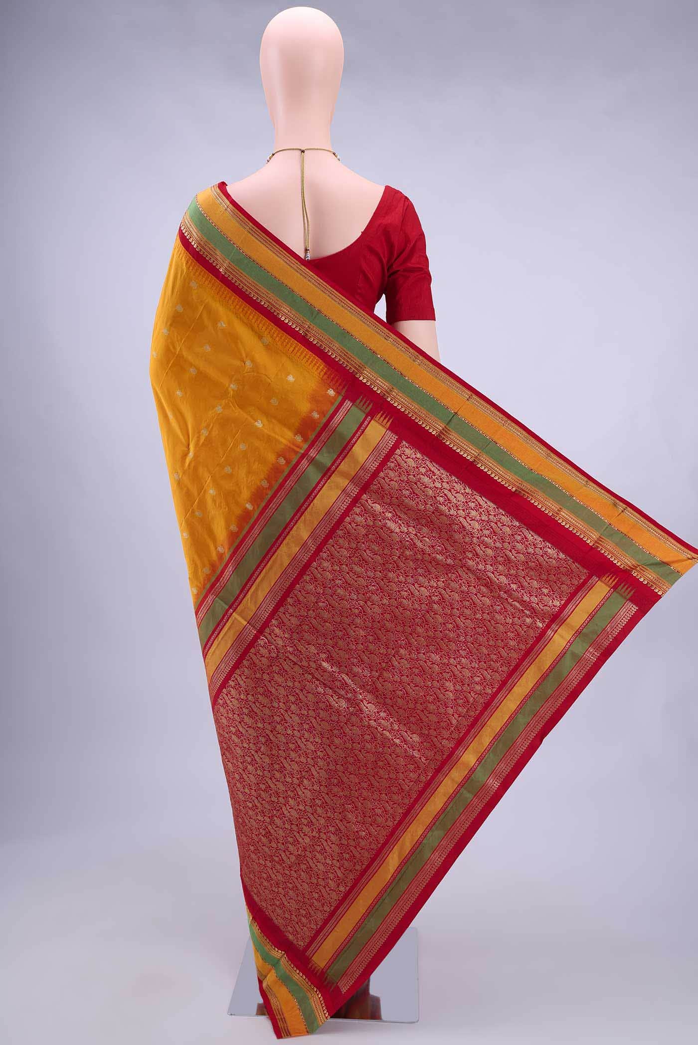 Mustard Blended Bangalore Silk Saree