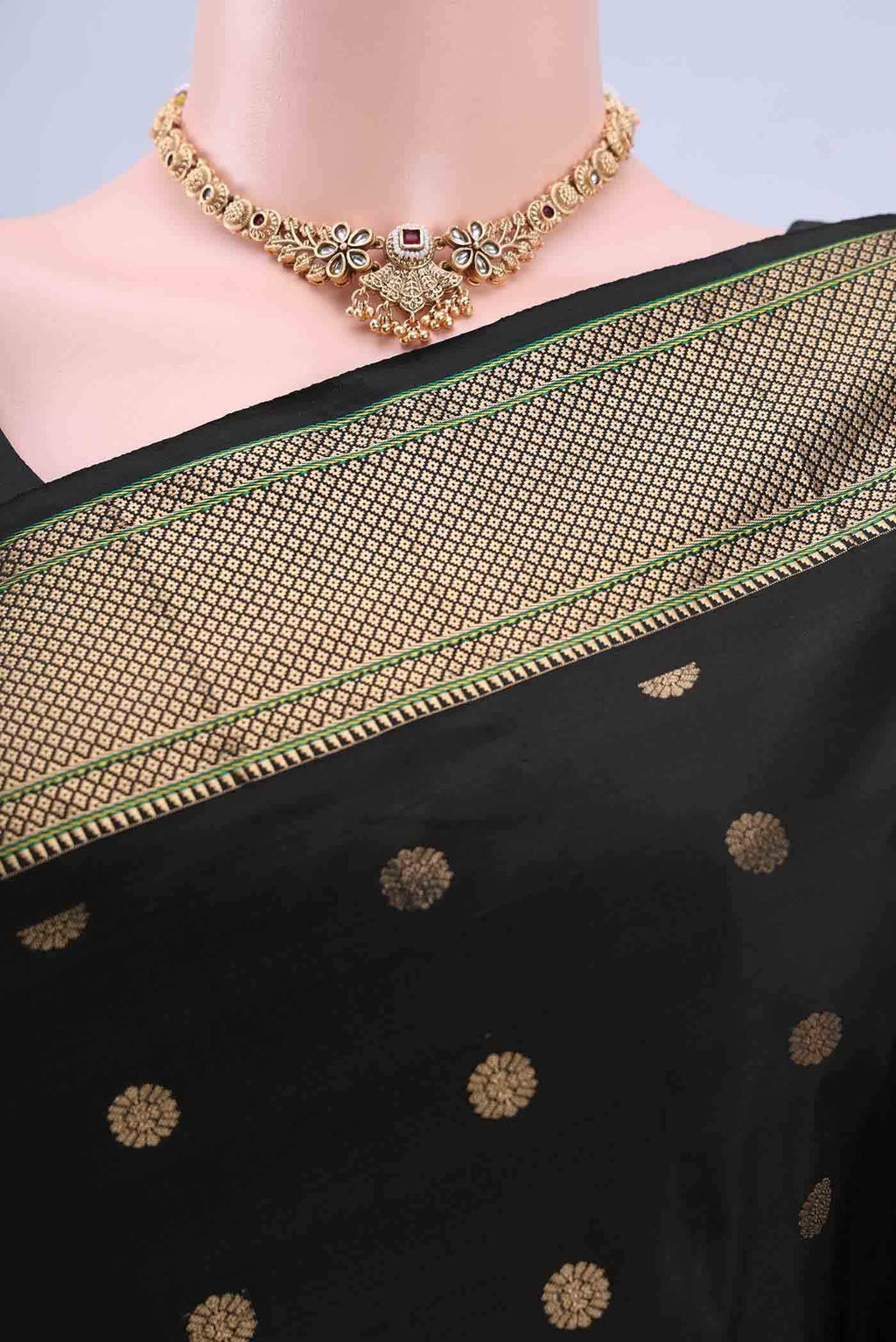 Black Blended Bangalore Silk Saree