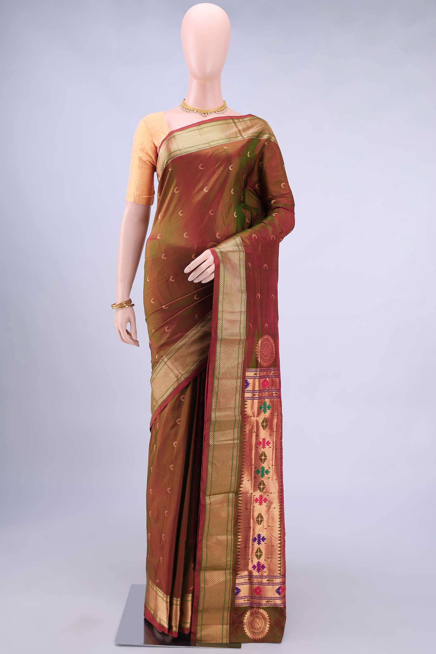 multi Dual Tone Bangalore Silk Saree