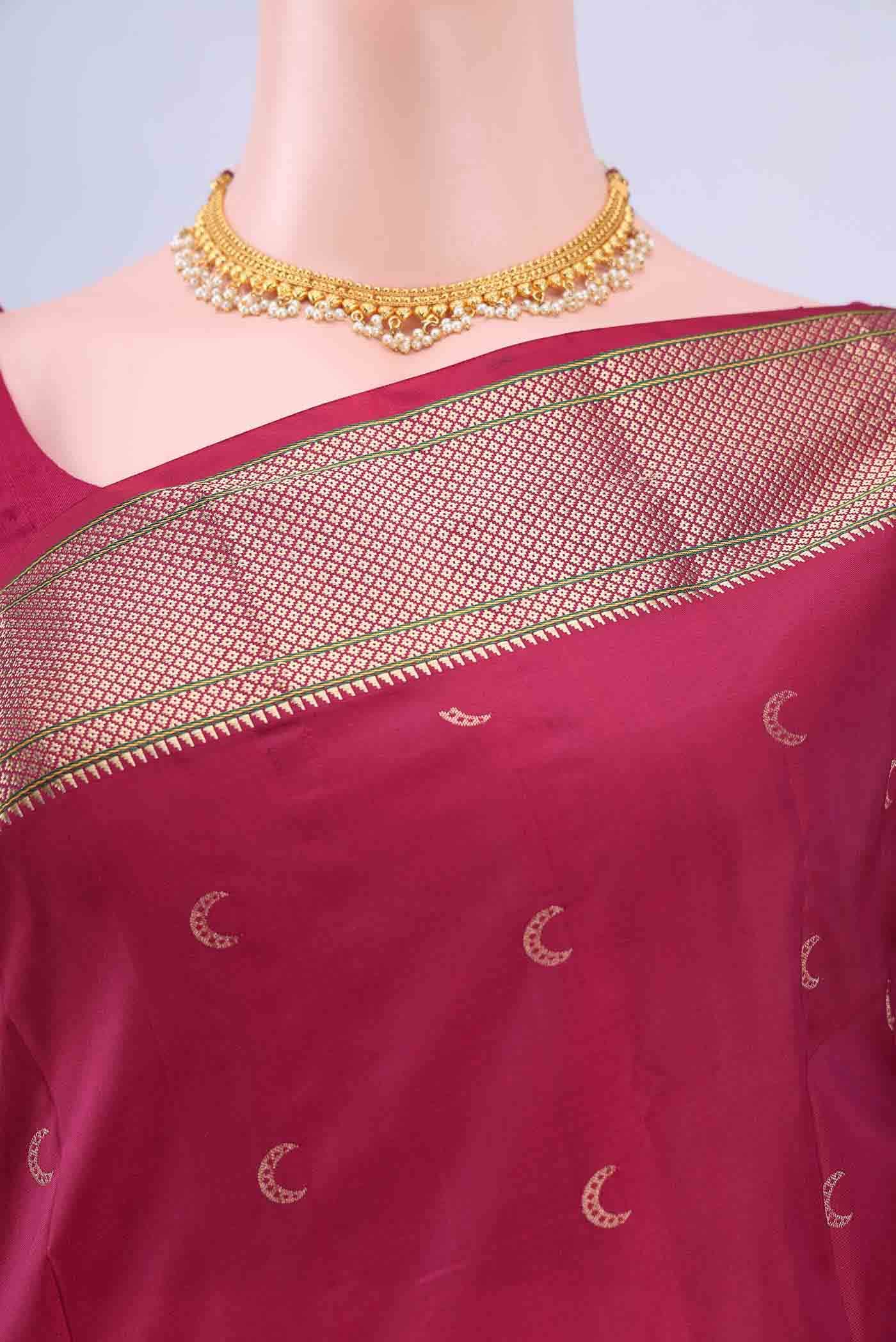 Maroon Blended Bangalore Silk Saree