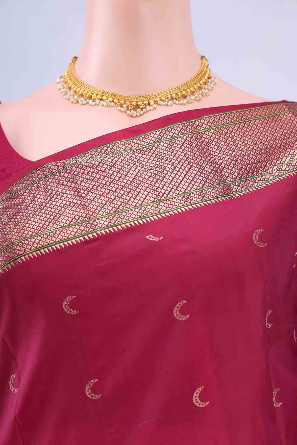 Maroon Blended Bangalore Silk Saree