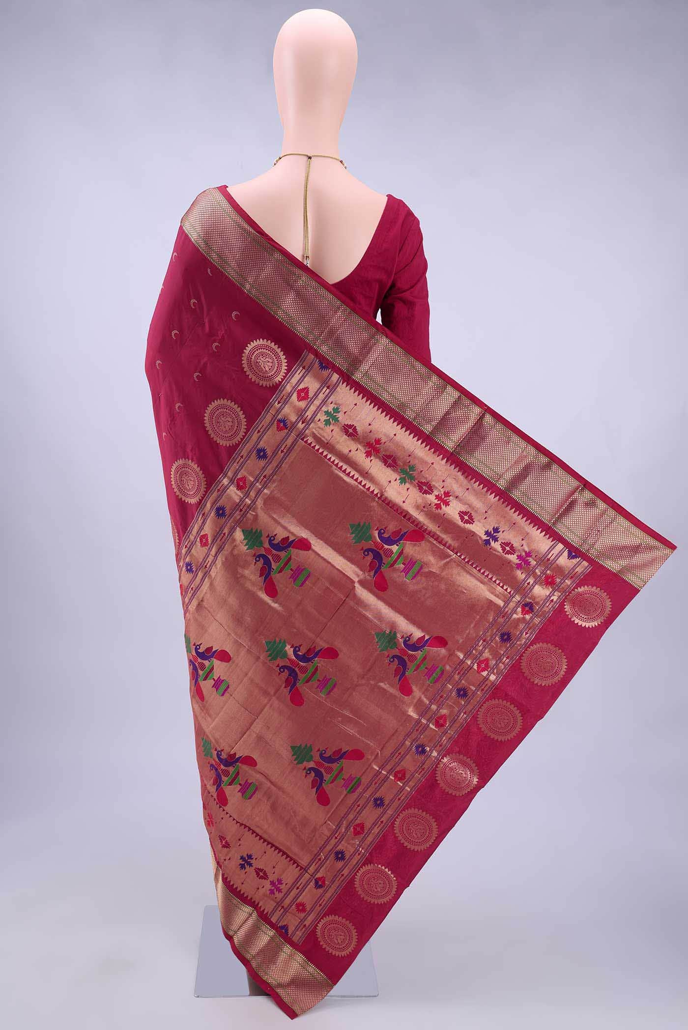 Maroon Blended Bangalore Silk Saree