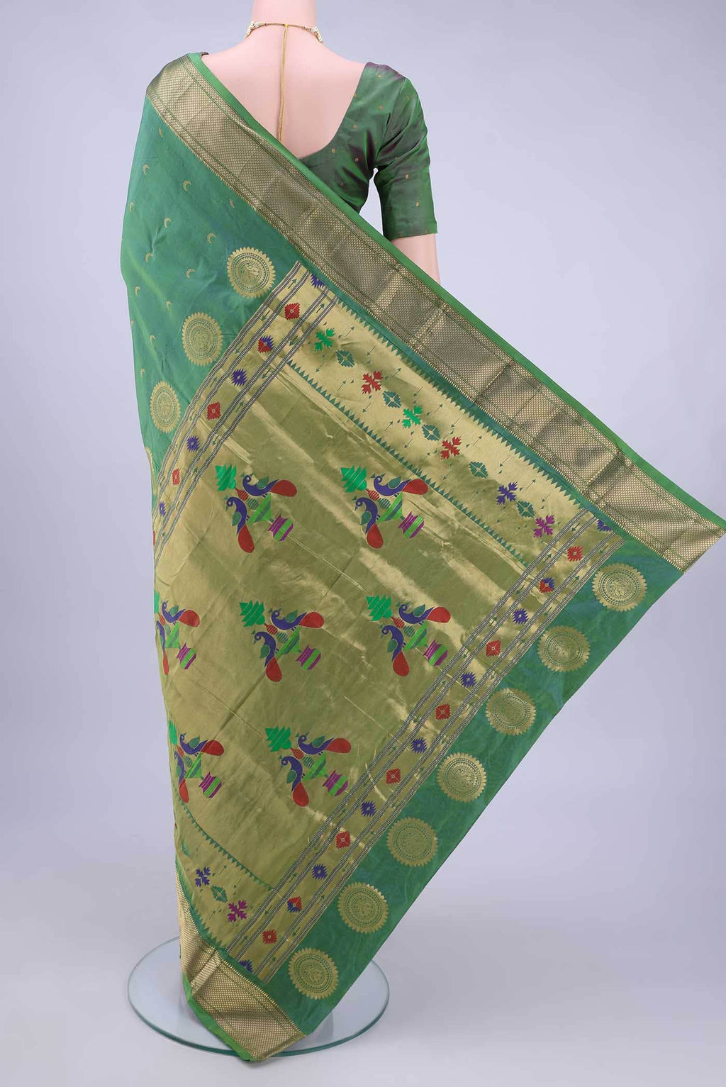 Teal Bangalore Silk Saree
