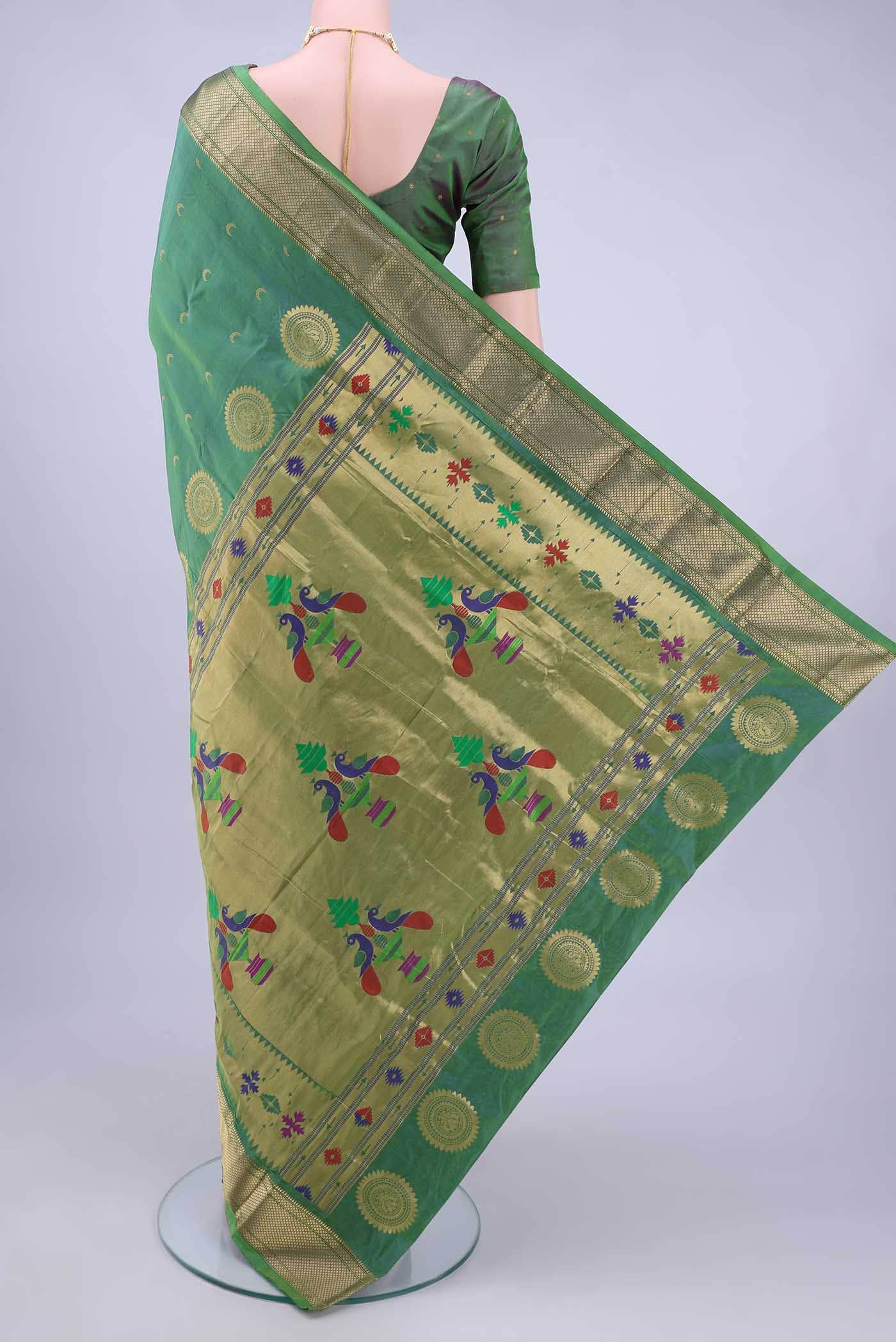 Teal Bangalore Silk Saree