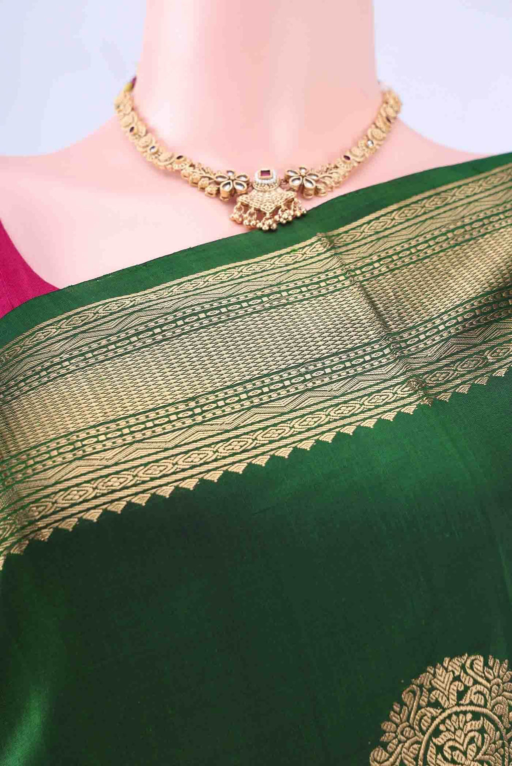 Bottle Green Soft Silk Saree
