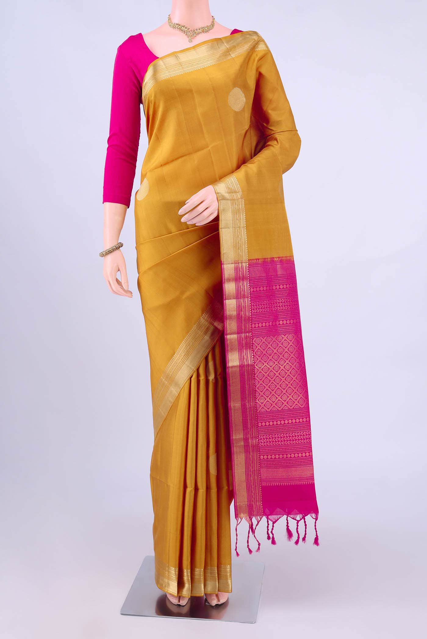 Mustard Soft Silk Saree