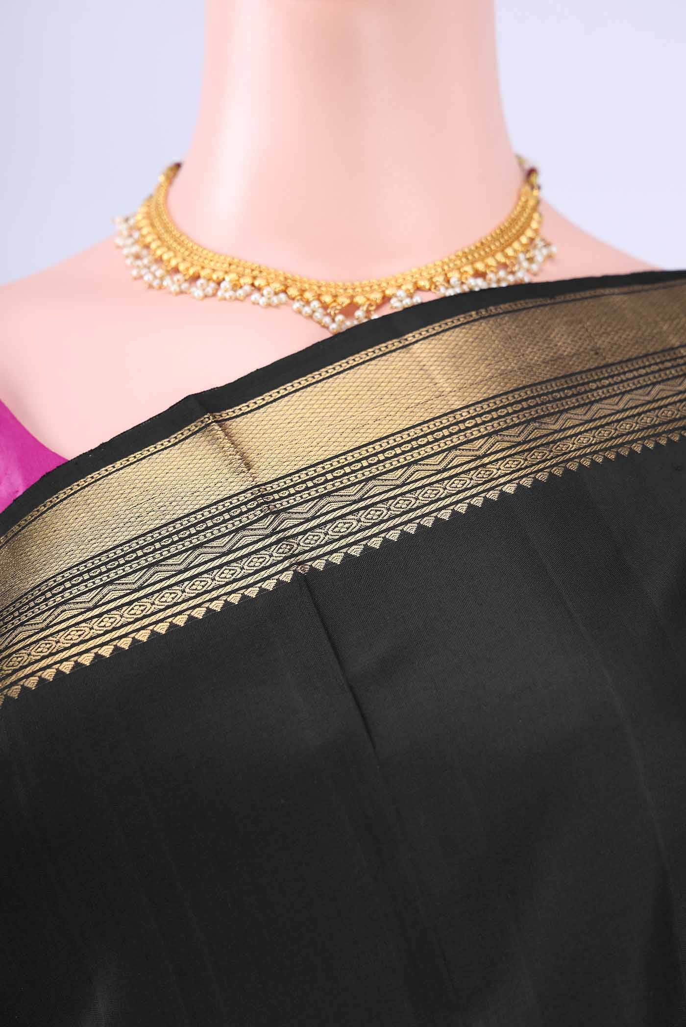 Black Dual Tone Soft Silk Saree