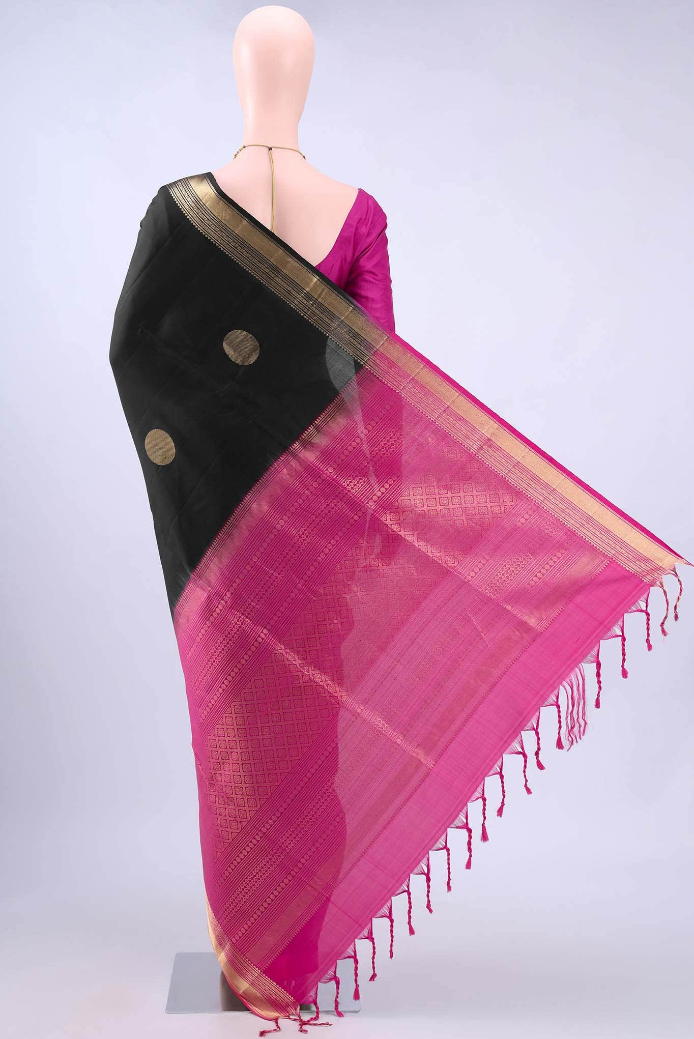 Black Dual Tone Soft Silk Saree