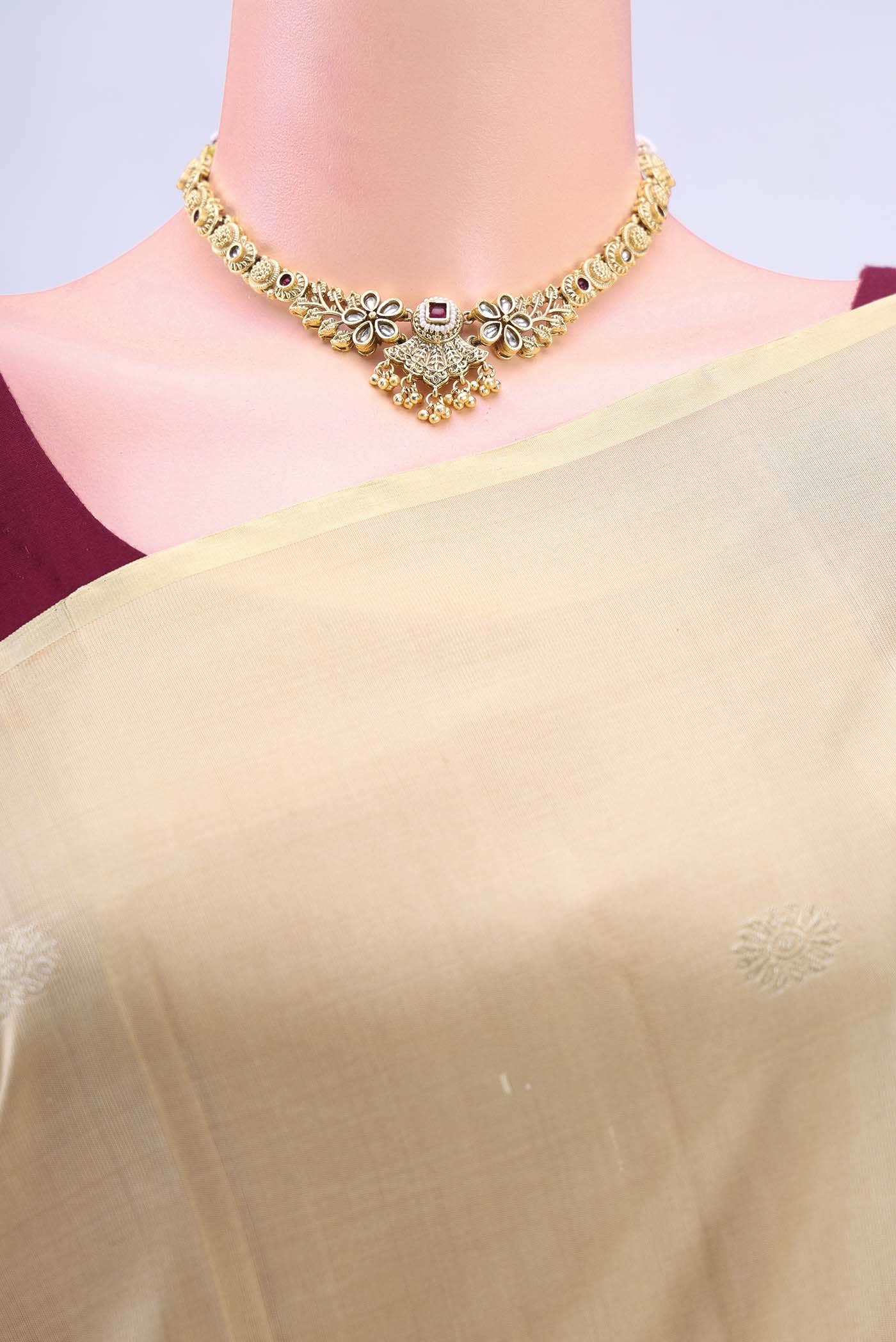 Beige Soft Silk Saree