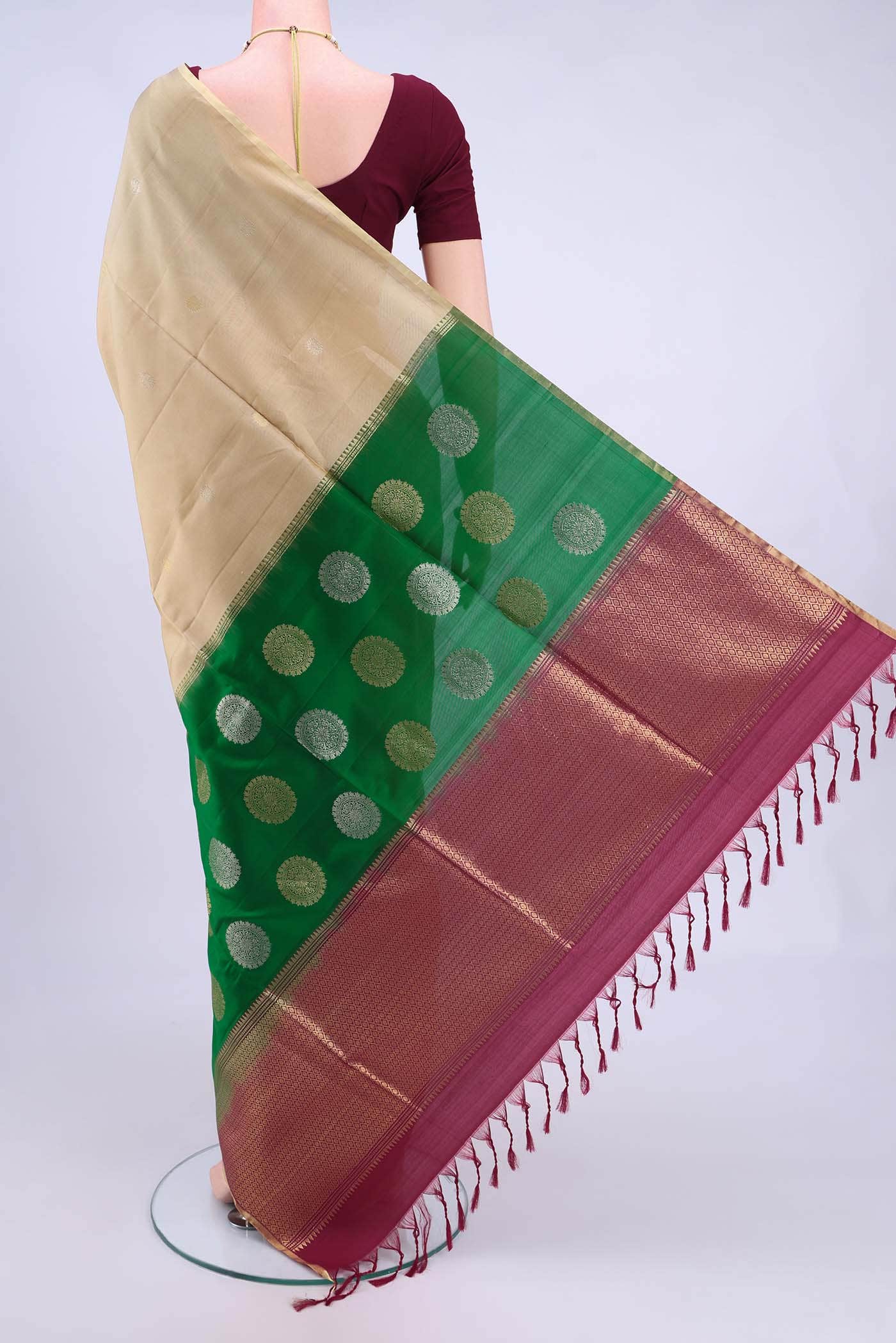 Beige Soft Silk Saree