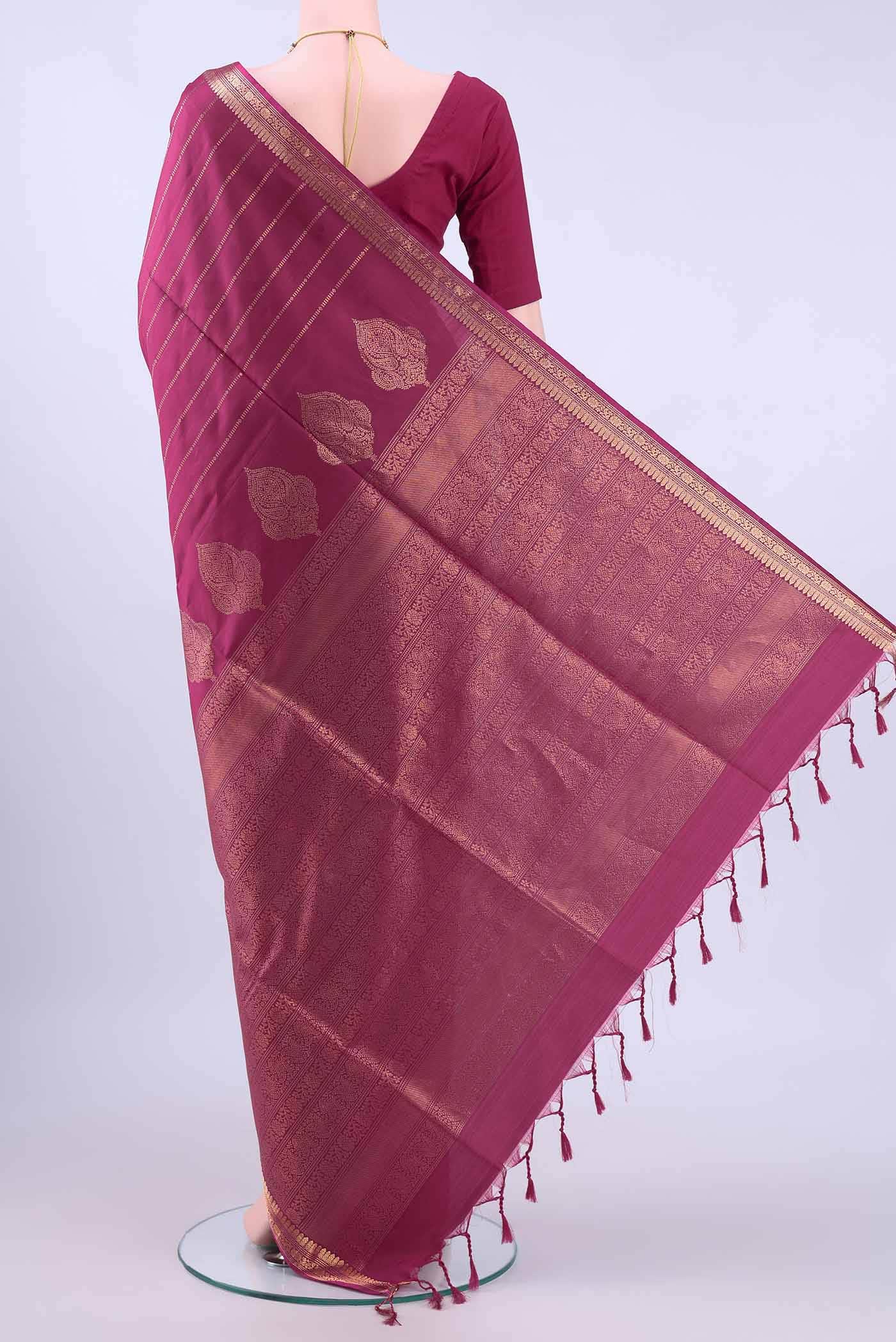 Maroon Dual Tone Soft Silk Saree