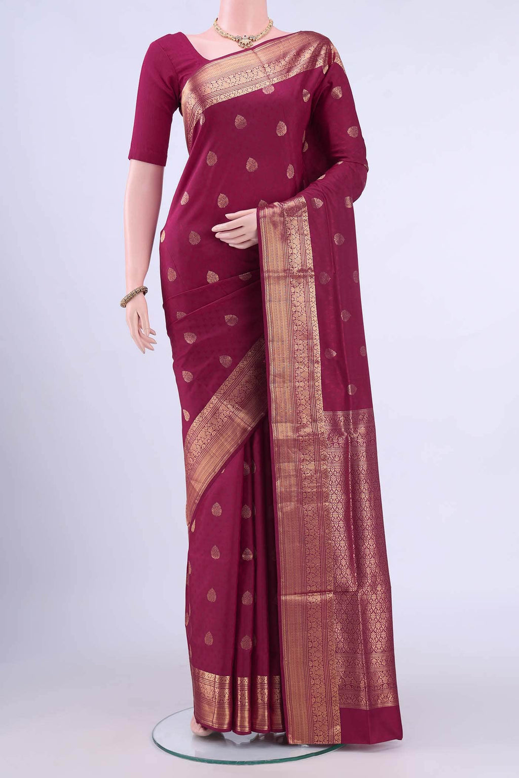 Deep Red Soft Silk Saree