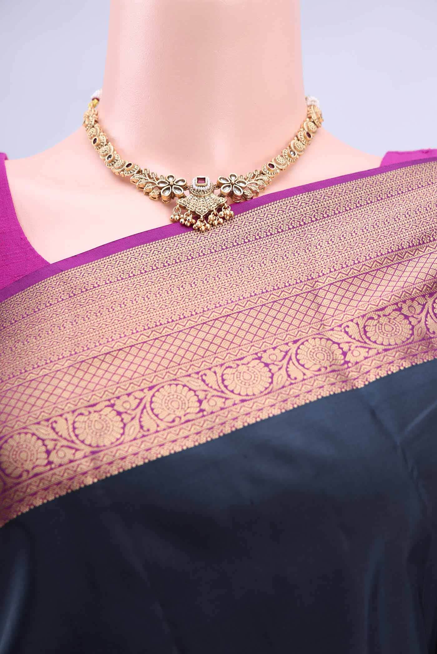 Navy Blue Soft Silk Saree