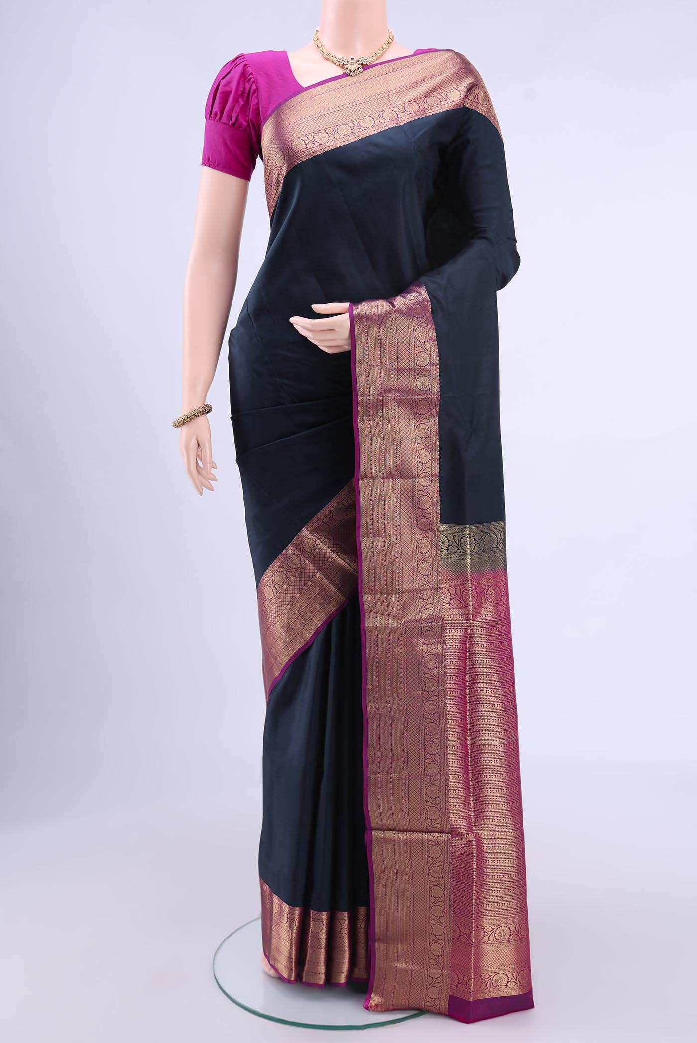 Navy Blue Soft Silk Saree