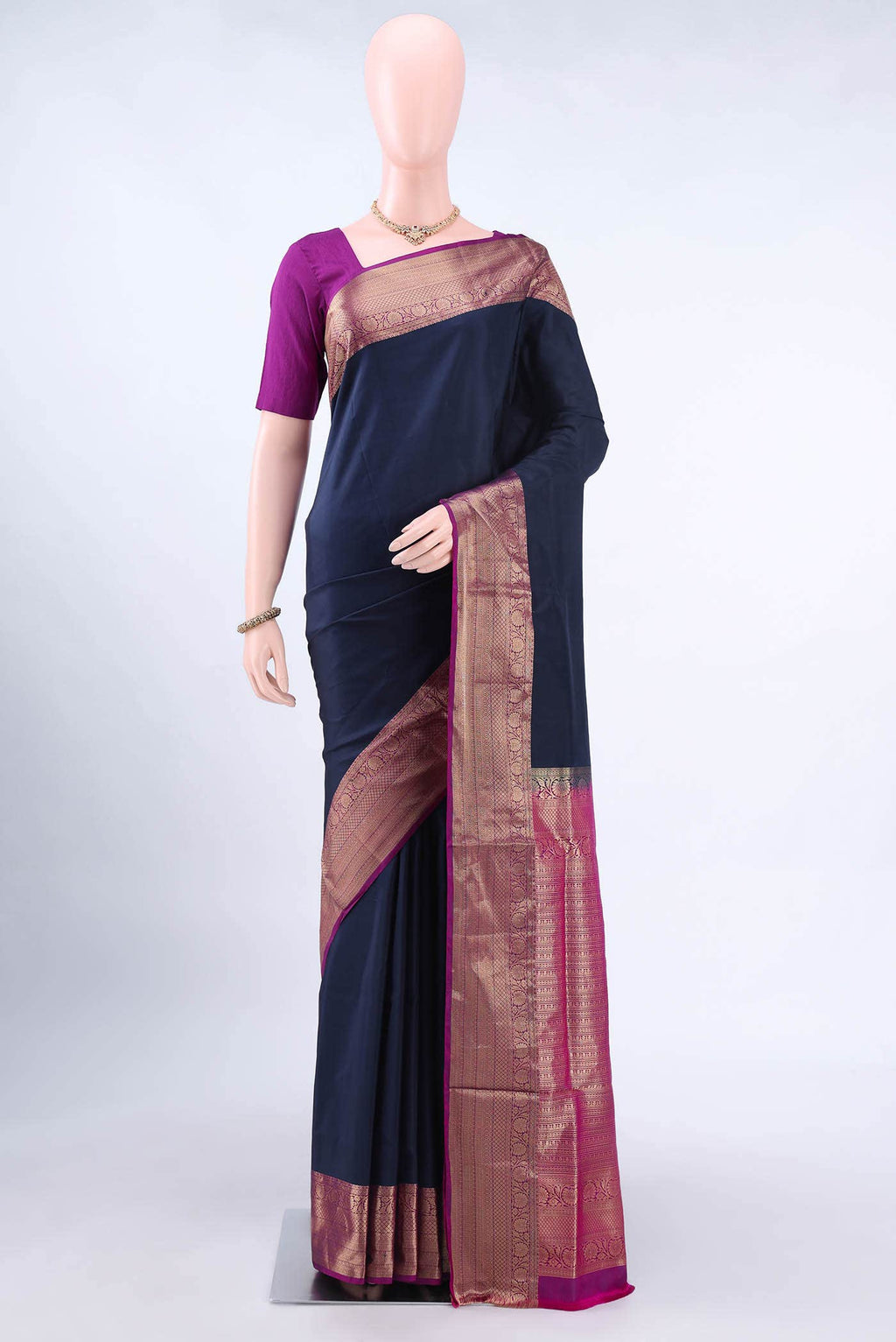 Navy Blue Soft Silk Saree