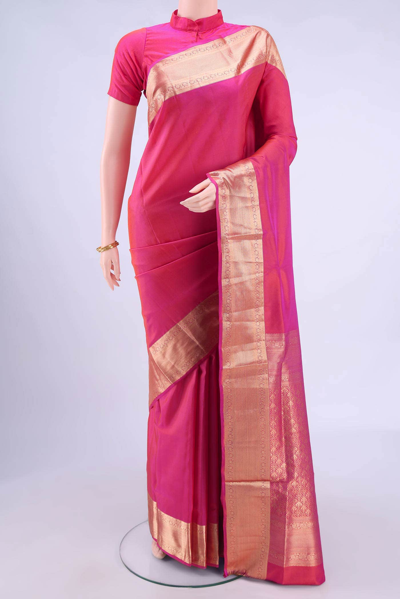 Pink Coimbatore Silk Cotton Saree
