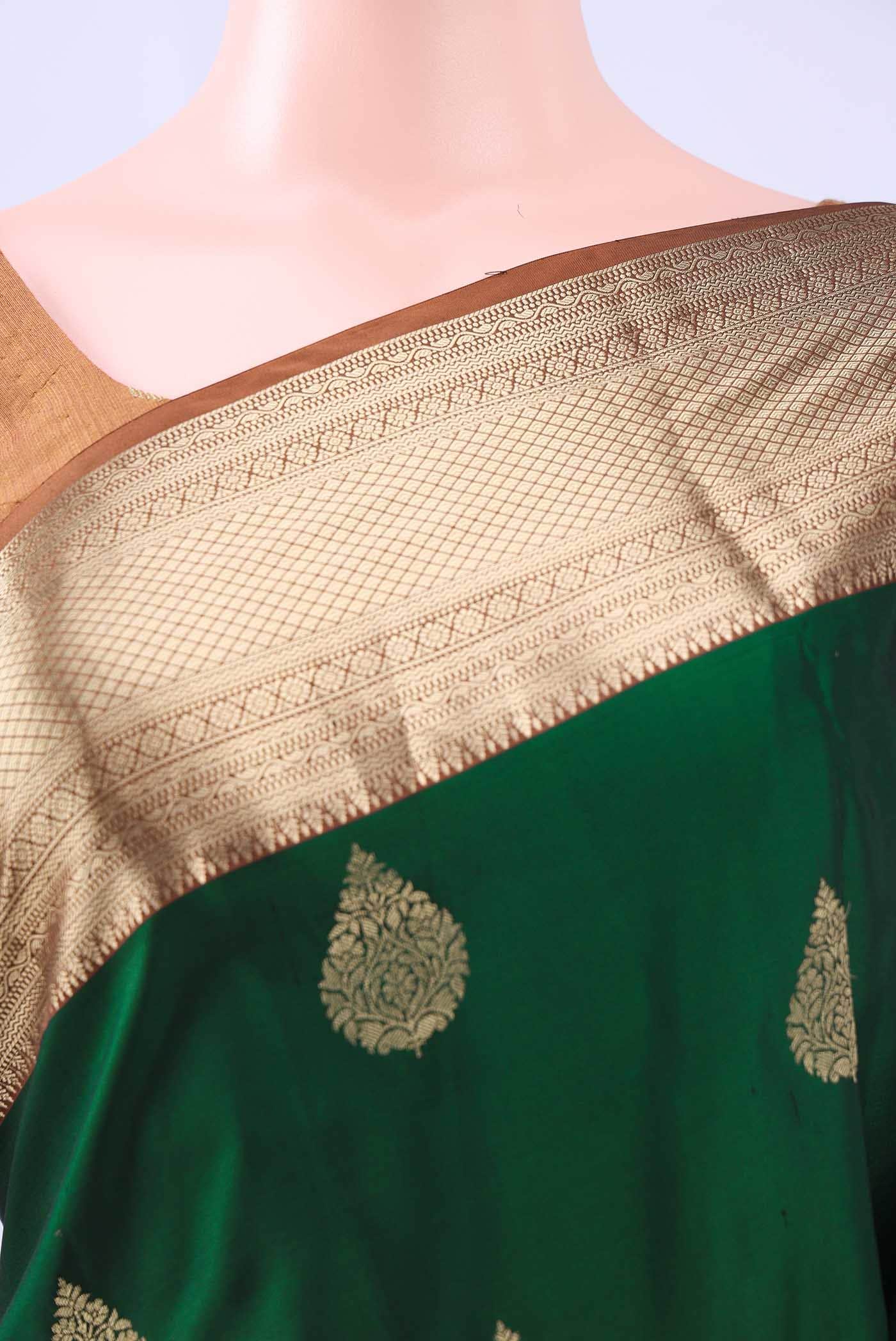 Bottle Green Soft Silk Saree
