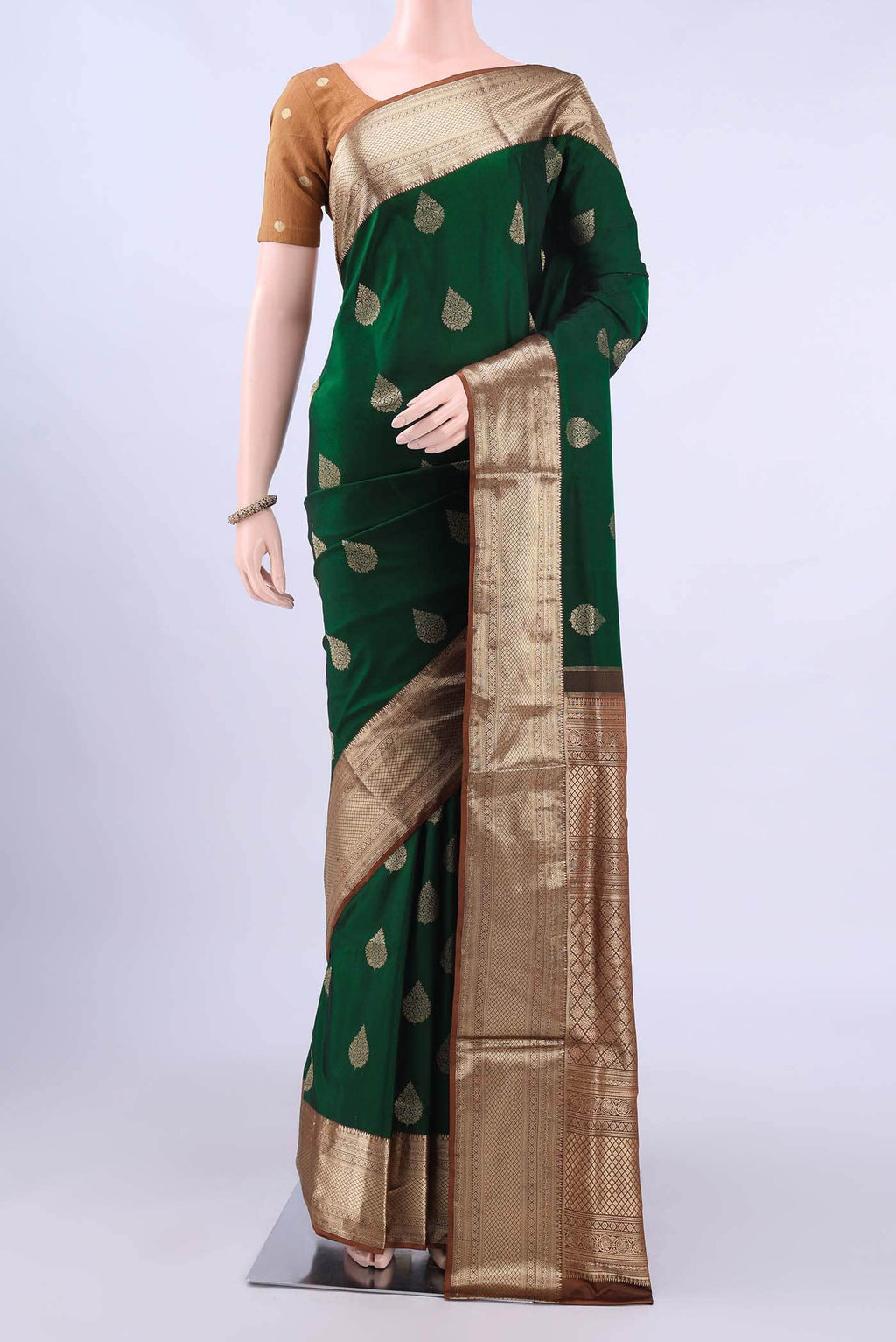 Bottle Green Soft Silk Saree