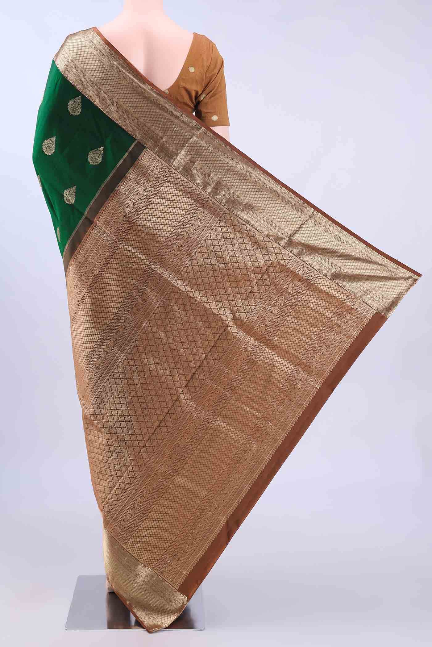 Bottle Green Soft Silk Saree