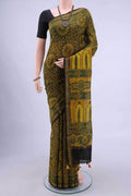 Mustard Chanderi Silk Cotton Saree