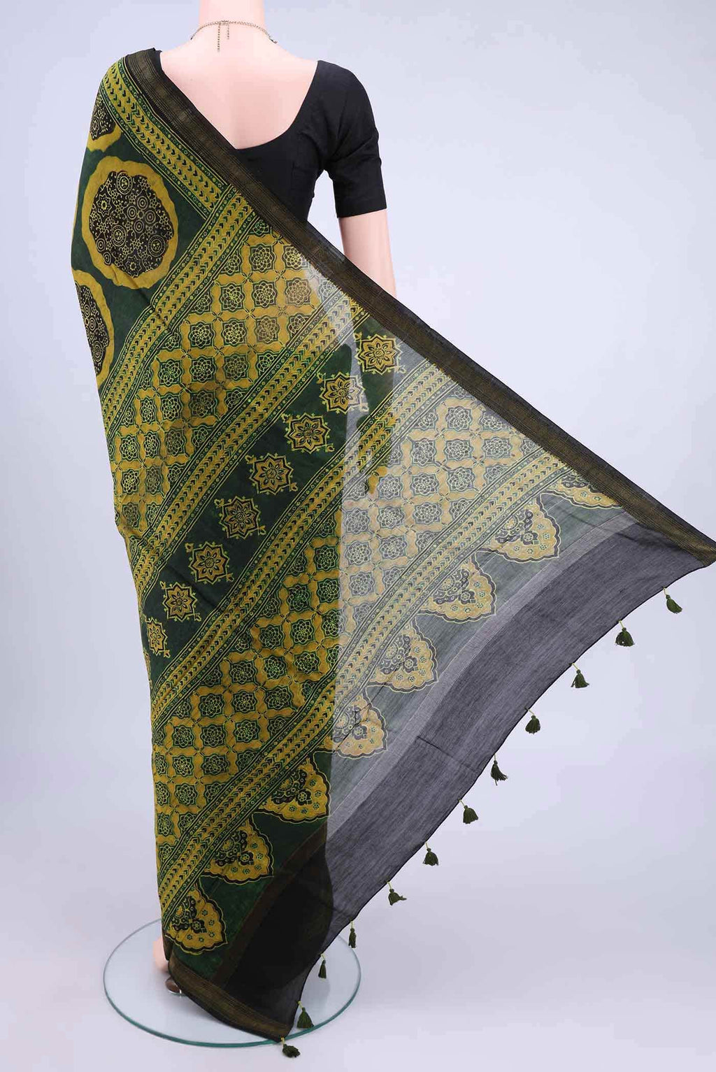 Green Chanderi Silk Cotton Saree