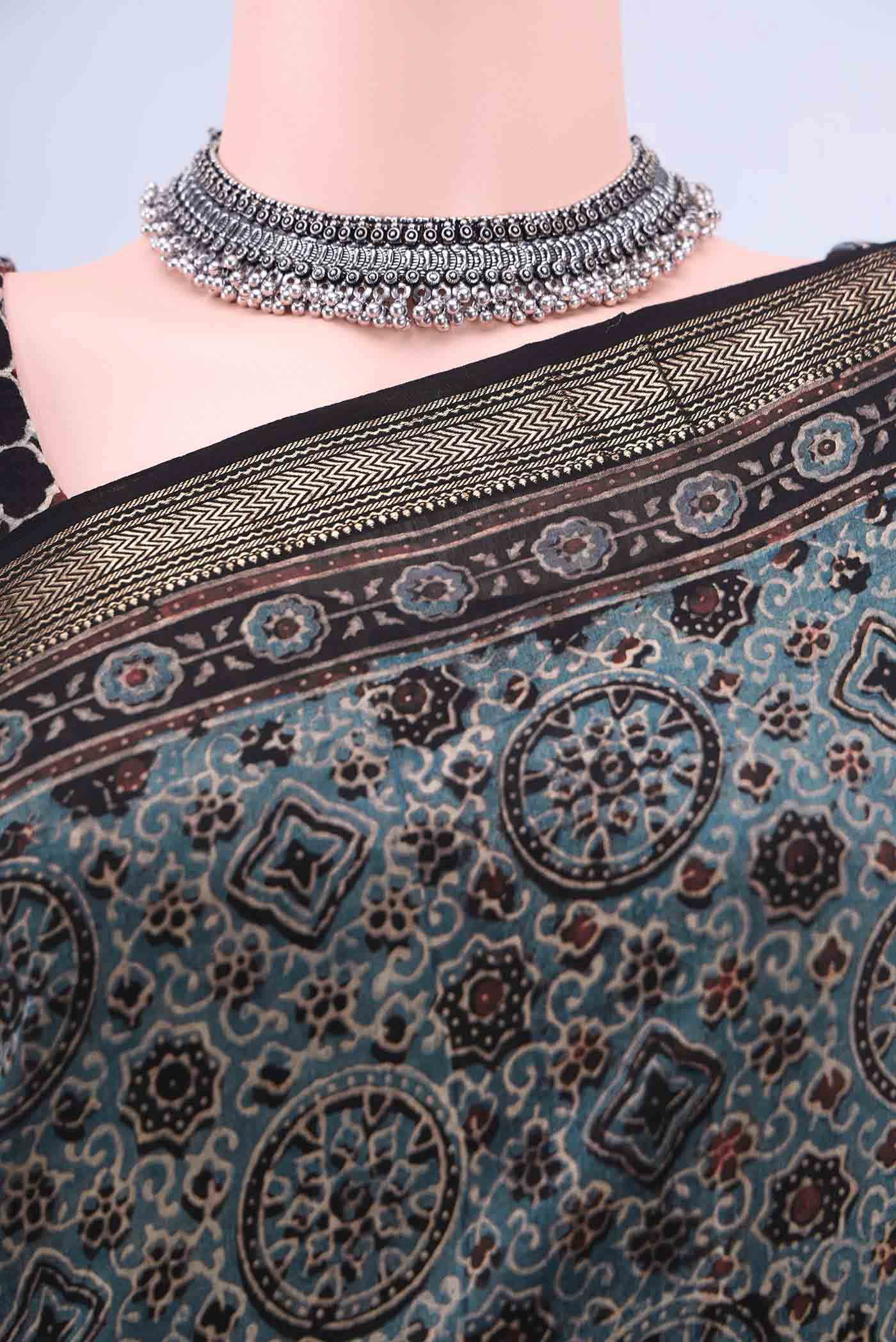 Blue Chanderi Silk Cotton Saree