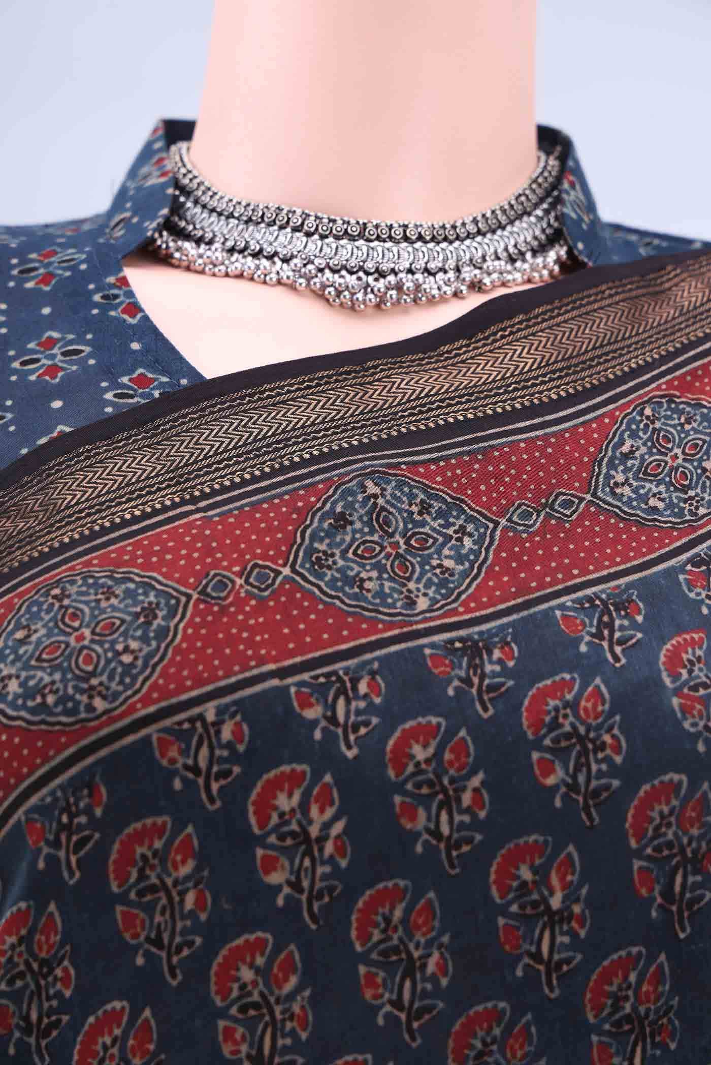 Blue Chanderi Silk Cotton Saree