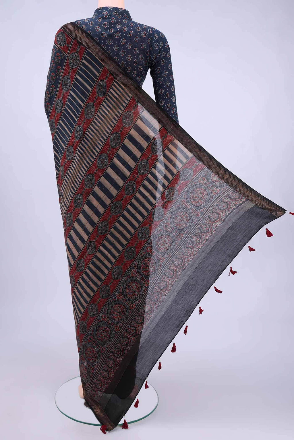 Blue Chanderi Silk Cotton Saree