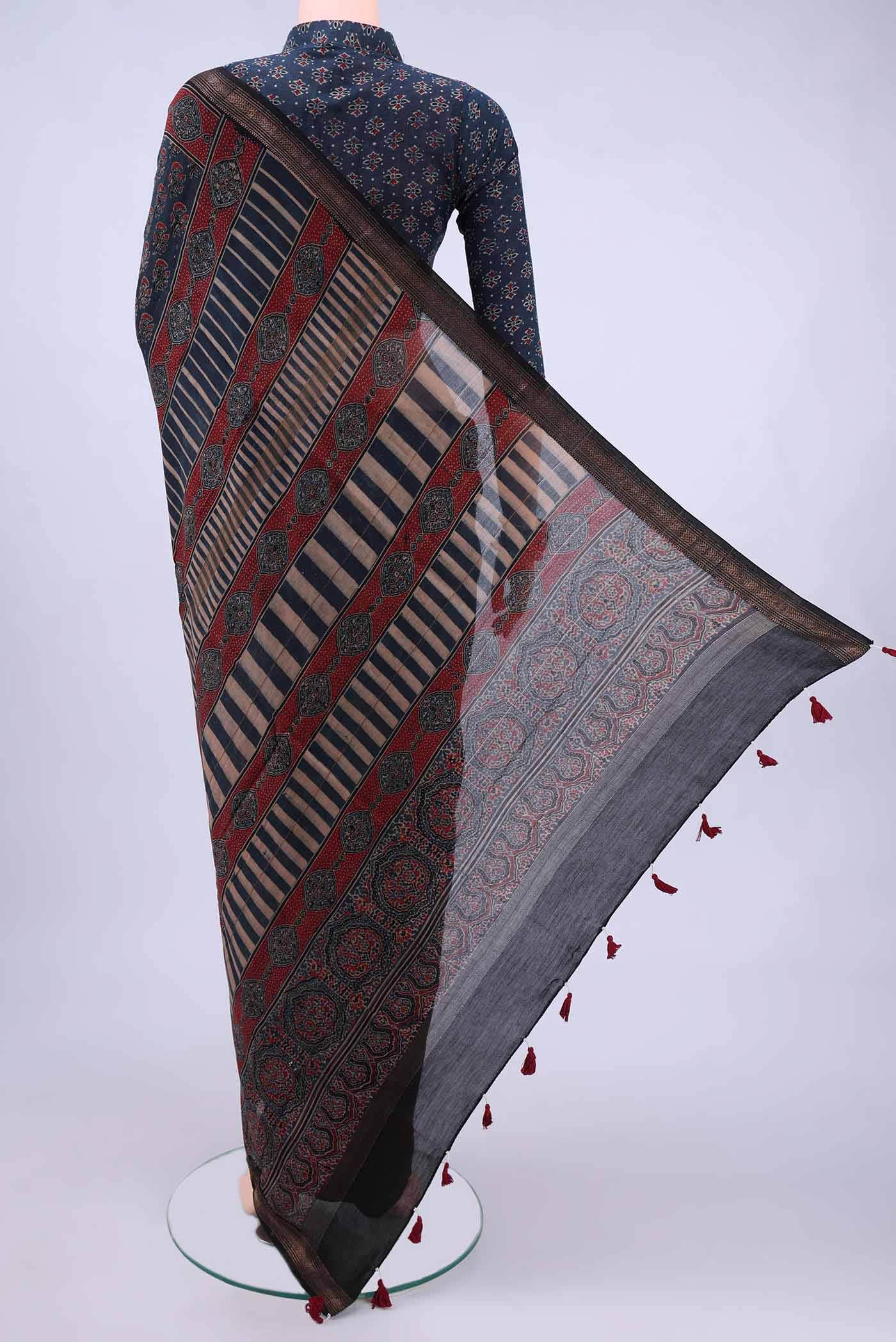 Blue Chanderi Silk Cotton Saree