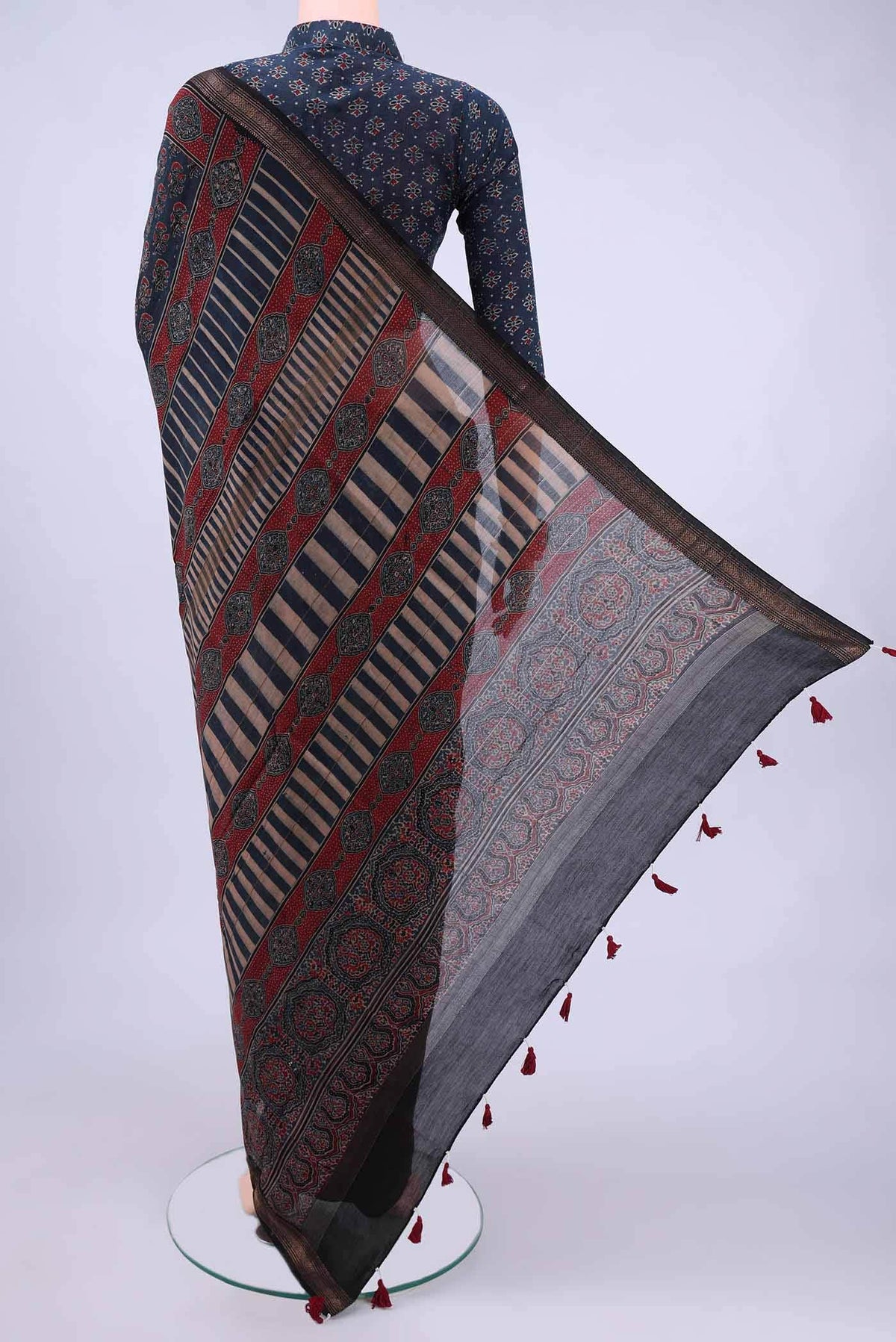 Blue Chanderi Silk Cotton Saree